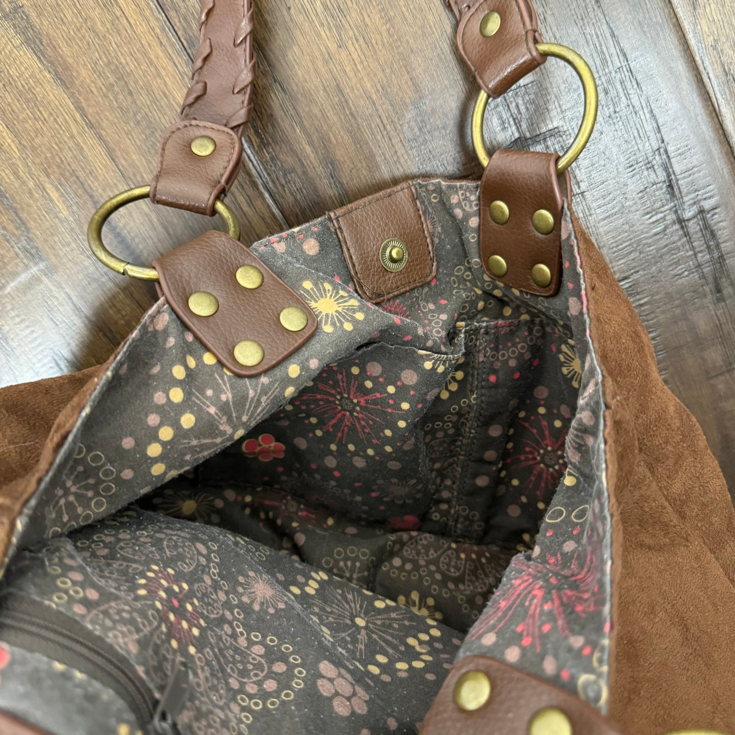 Brown Suede Tote Bag