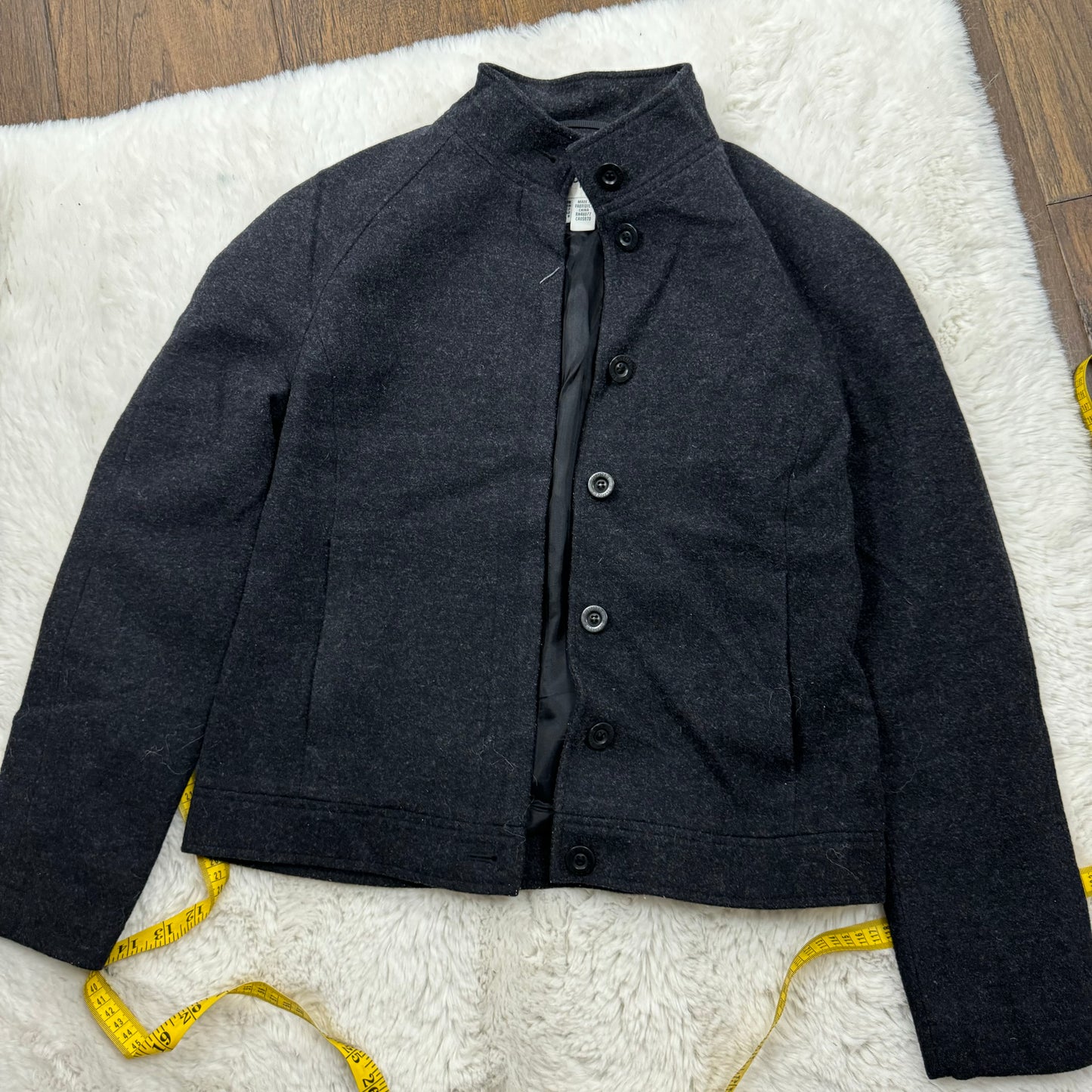 Dark Grey Wool Trench Jacket