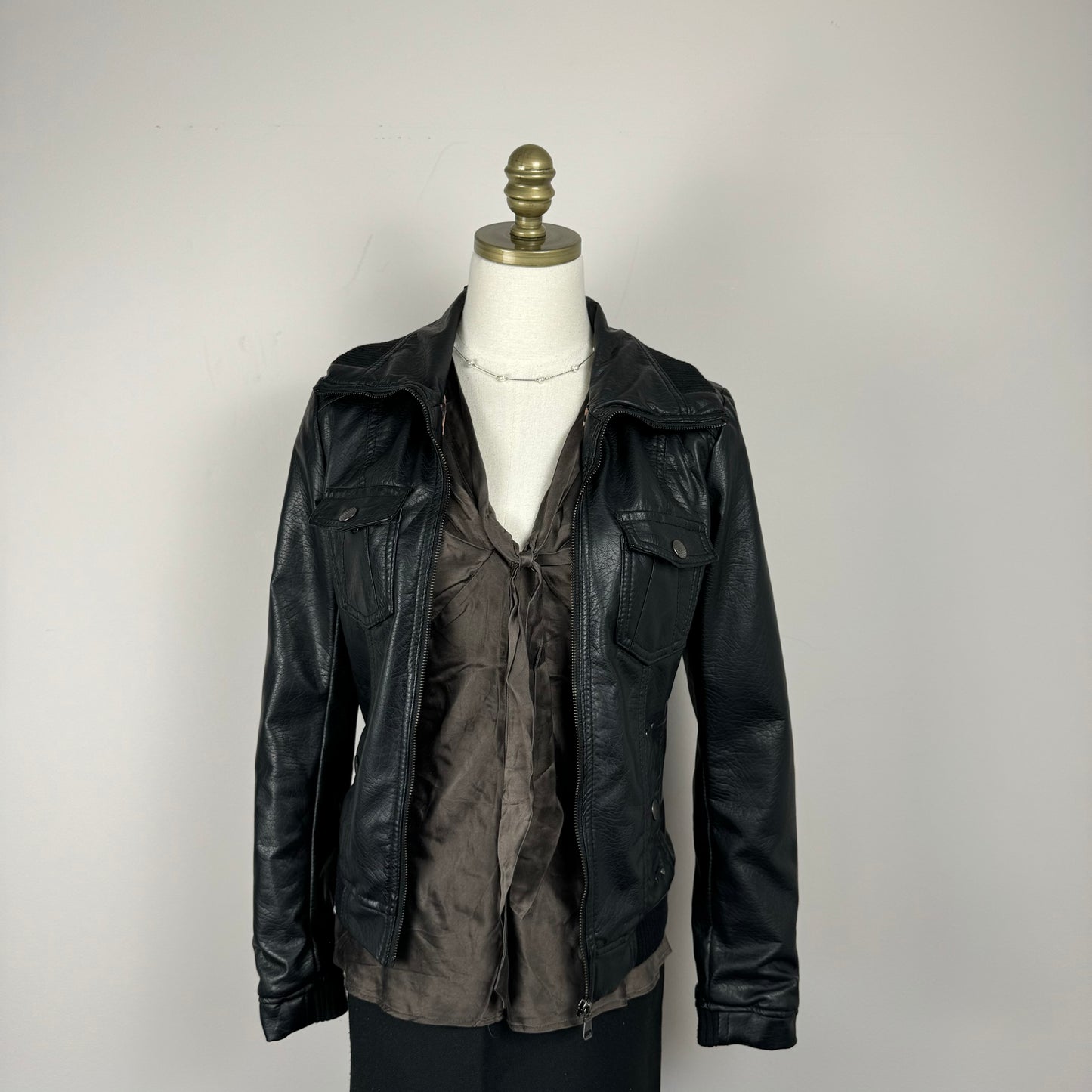 Black Moto Fitted Leather Jacket