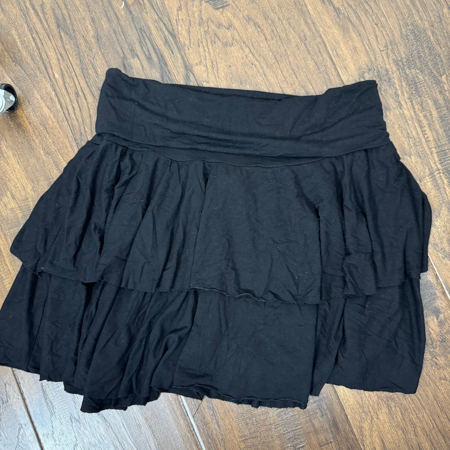 Black Ruffled Layered Mini Skirt