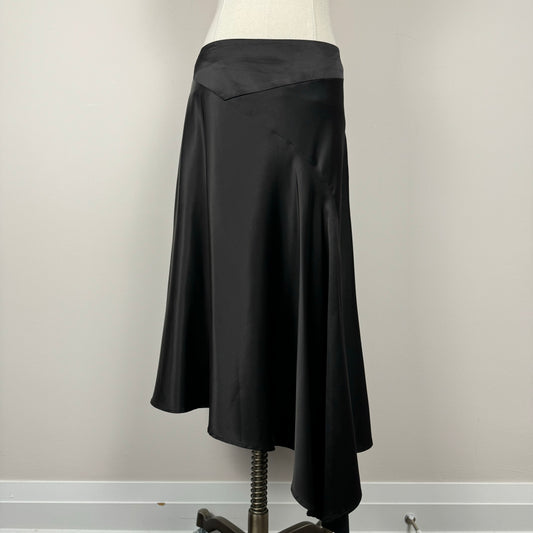 Vintage Silk Asymmetric Midi Skirt