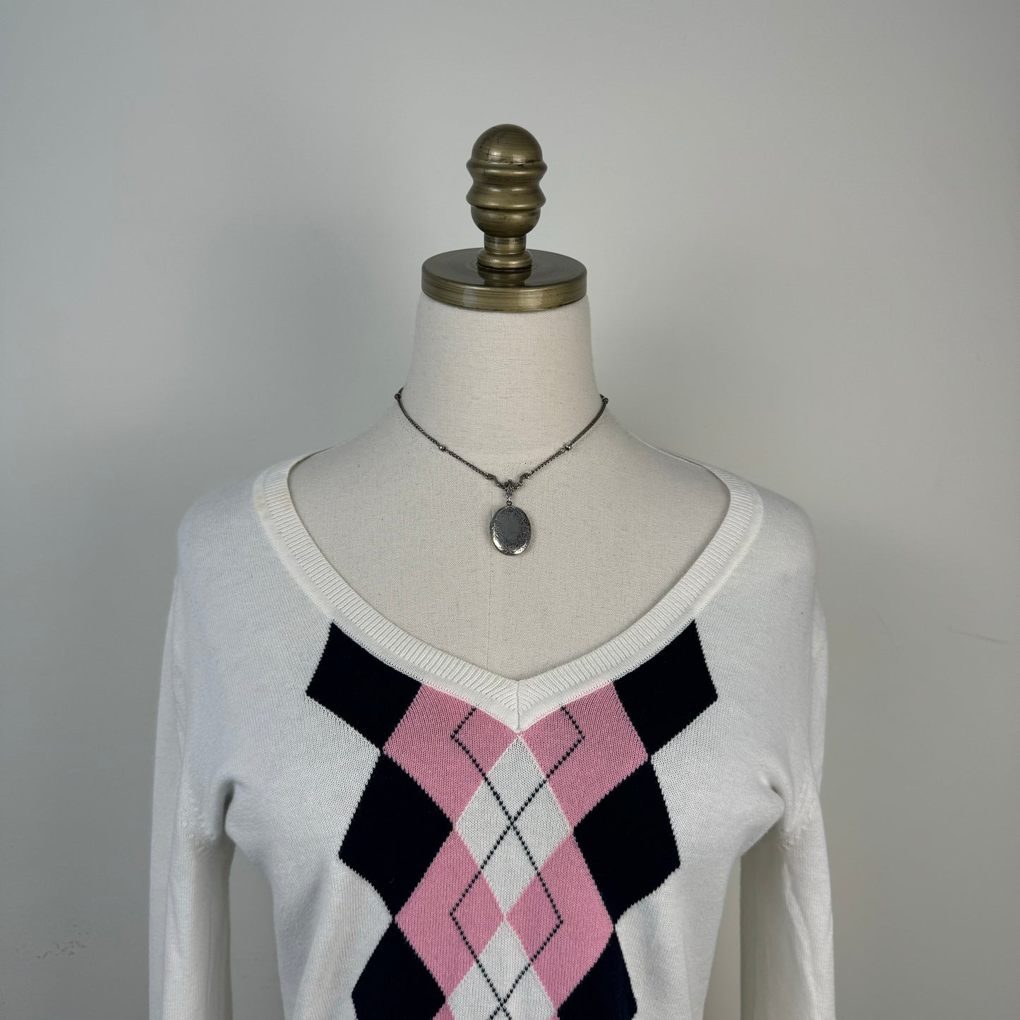Tommy Cream Argyle Sweater