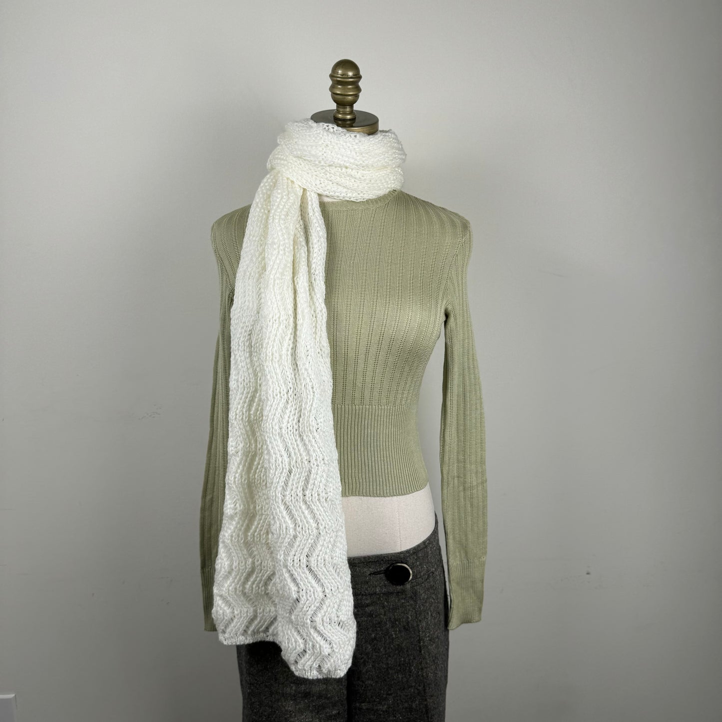 Cream Chunky Knit Scarf