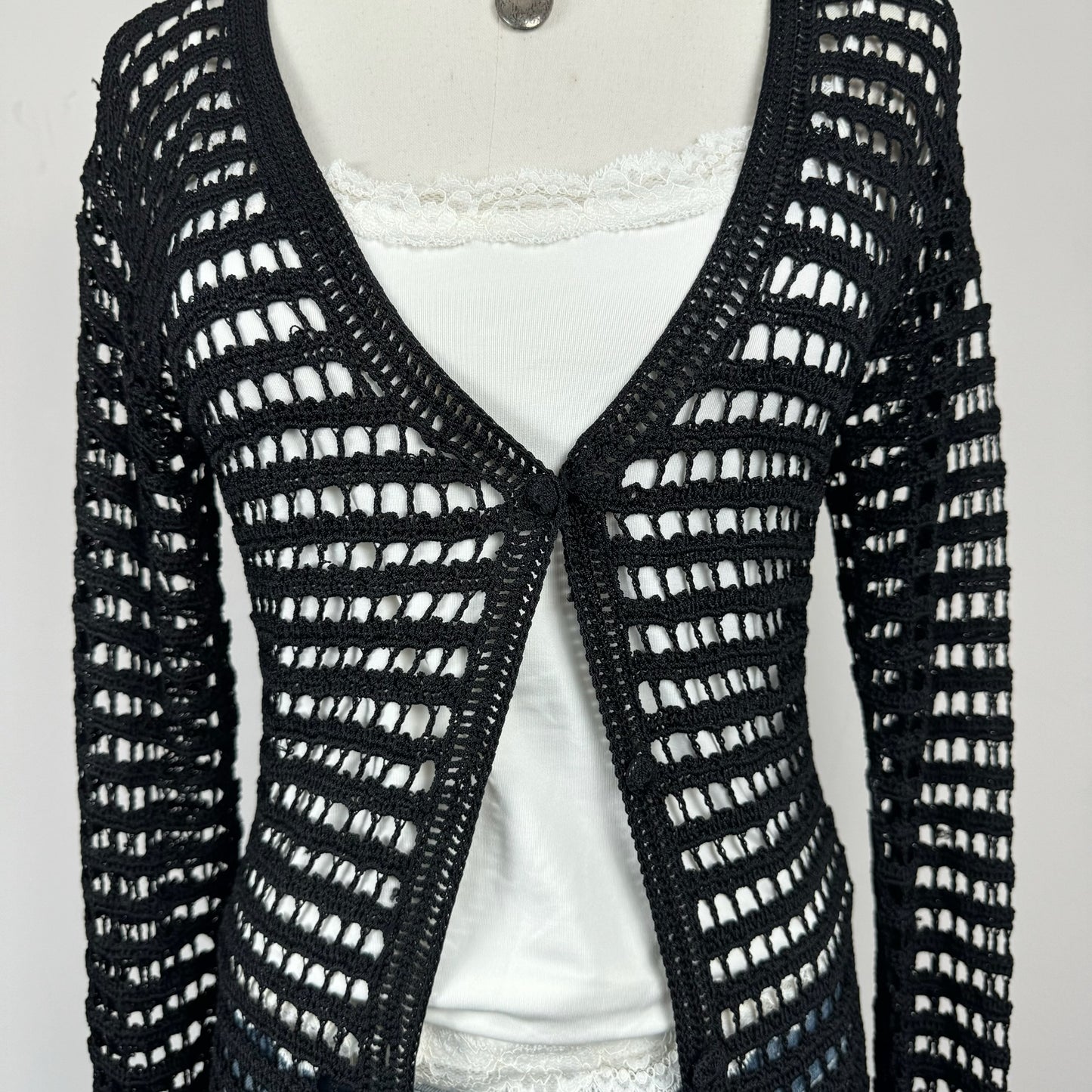 Vintage Open Mesh Knit Cardigan