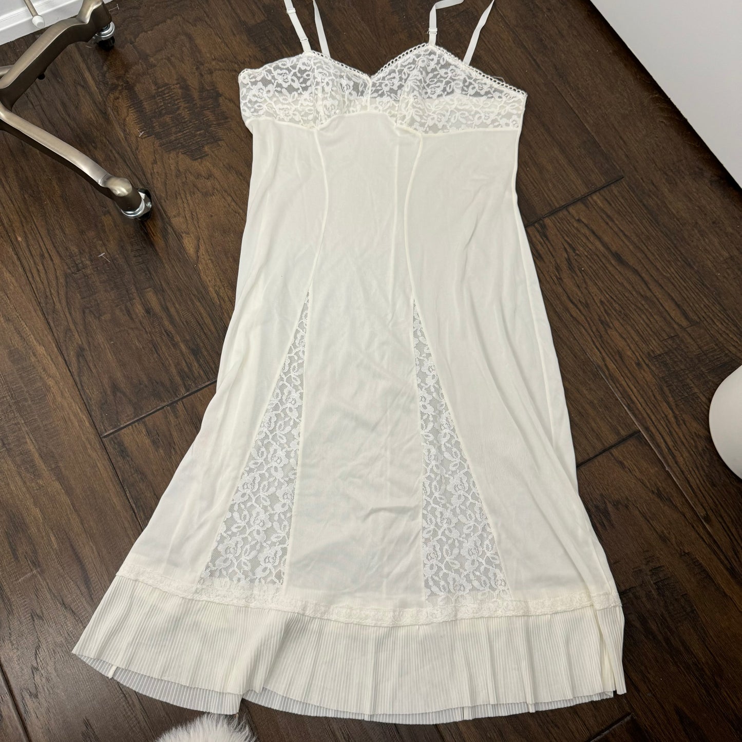 Vintage Romantic Cream Lace Slip Dress