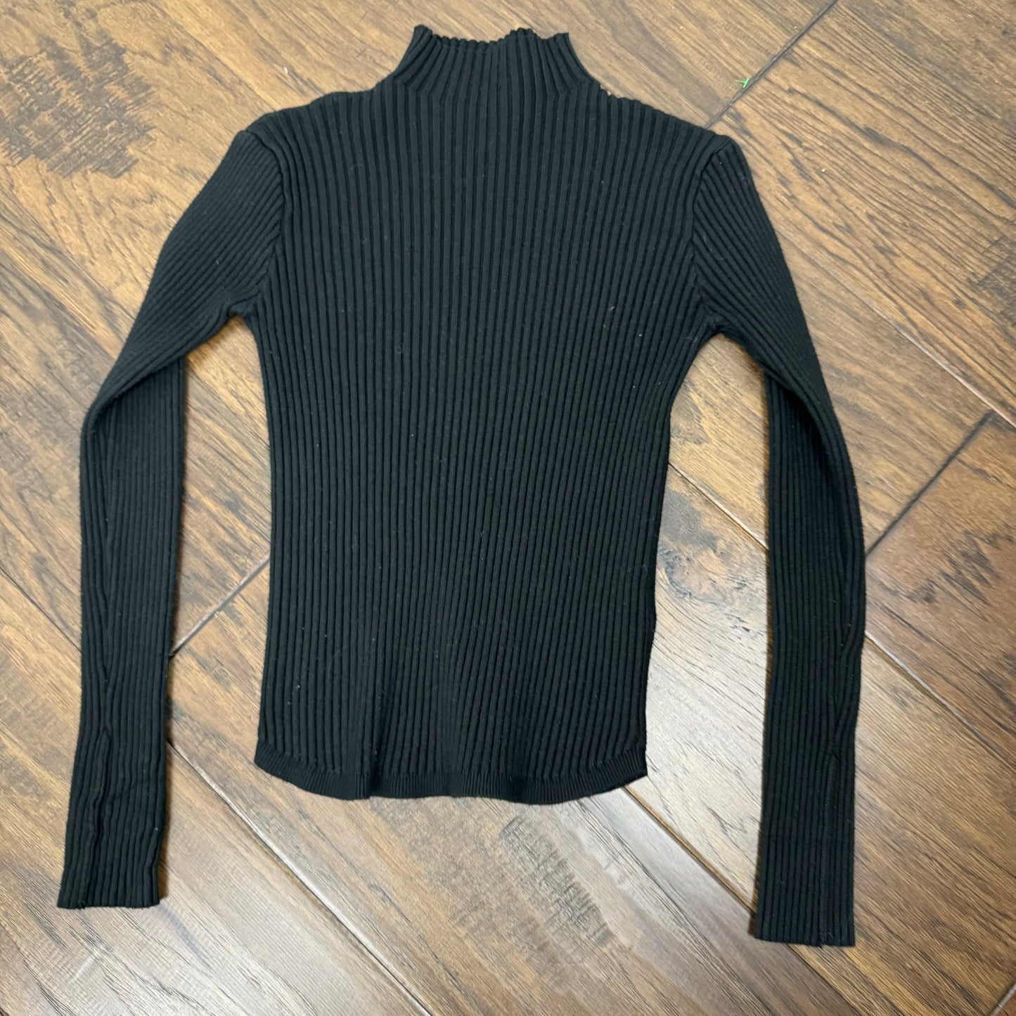 Black Mock Neck Fitted Sweater