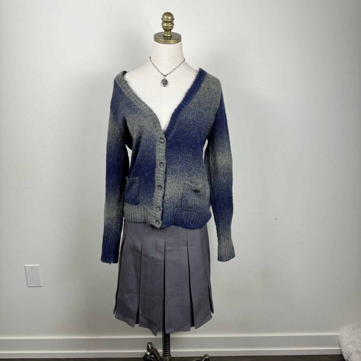 Soft Ombre Gradient Knit Button Up Cardigan