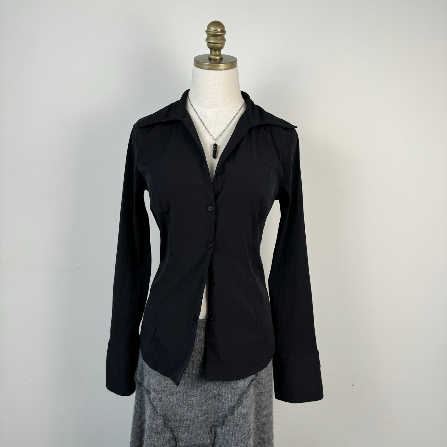 Black Fitted Button Up Shirt