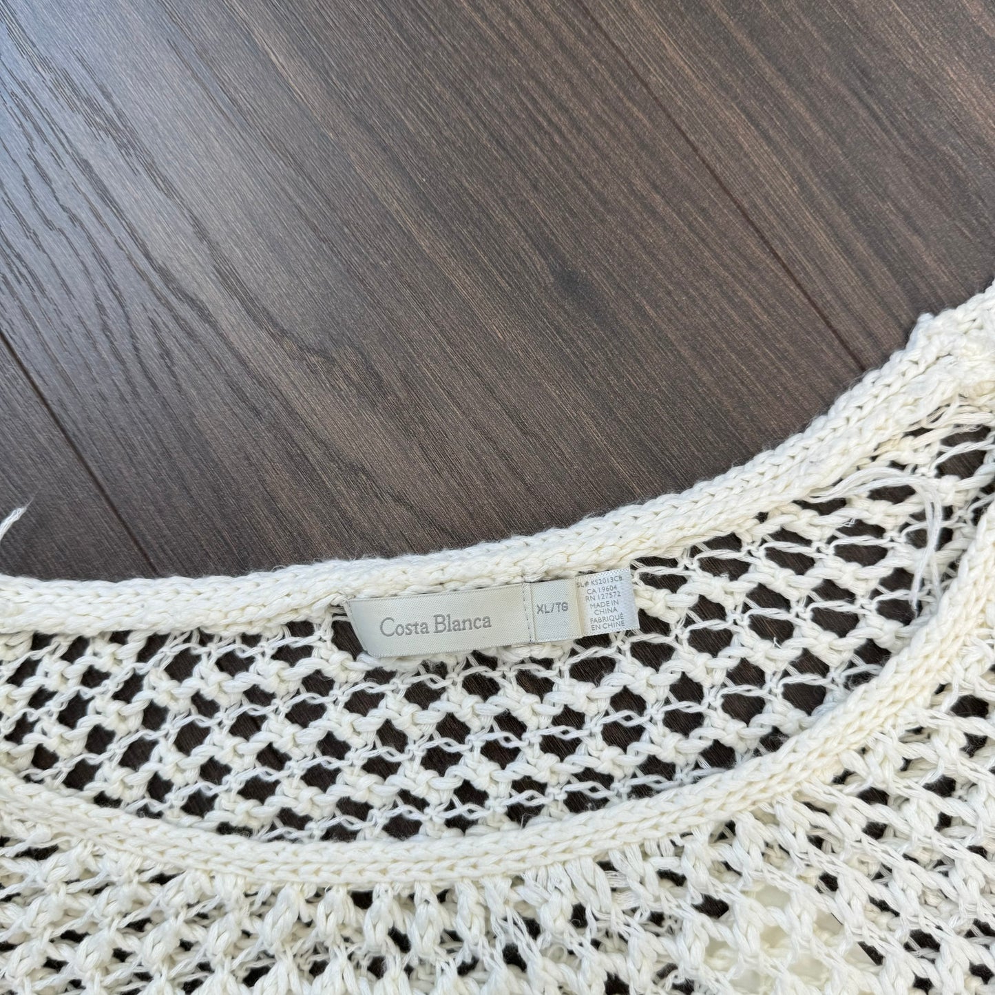 Cream Crochet Off Shoulder Sweater