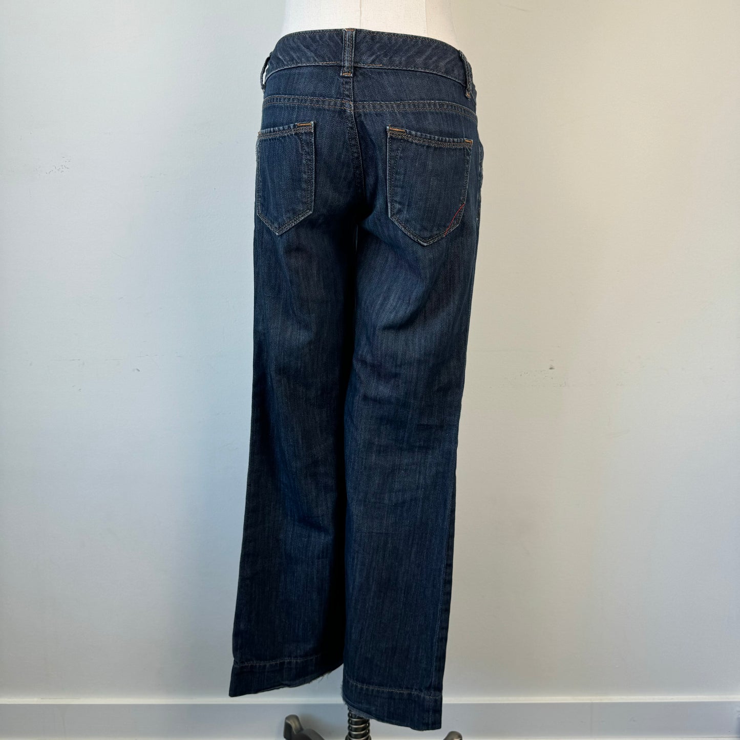 Dark Wash Low Rise Flared Jeans