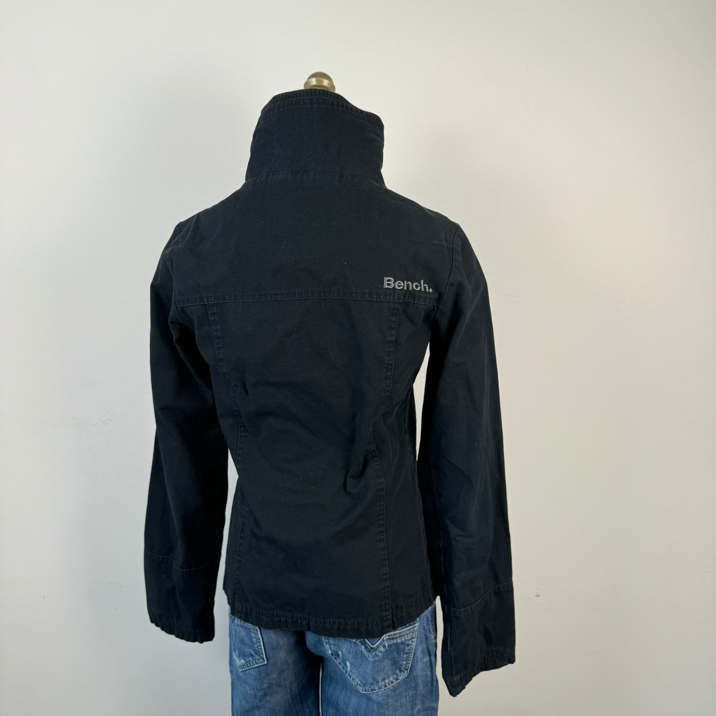 Black Fitted Zip Up Jacket