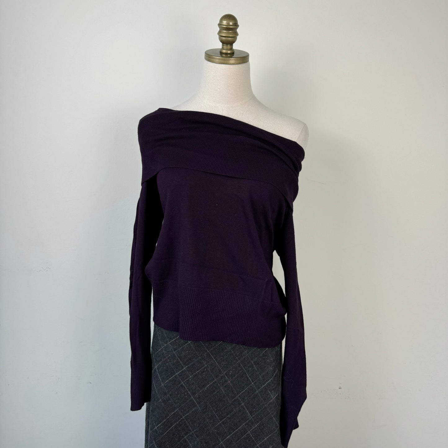 Purple Off The Shoulder Sweater