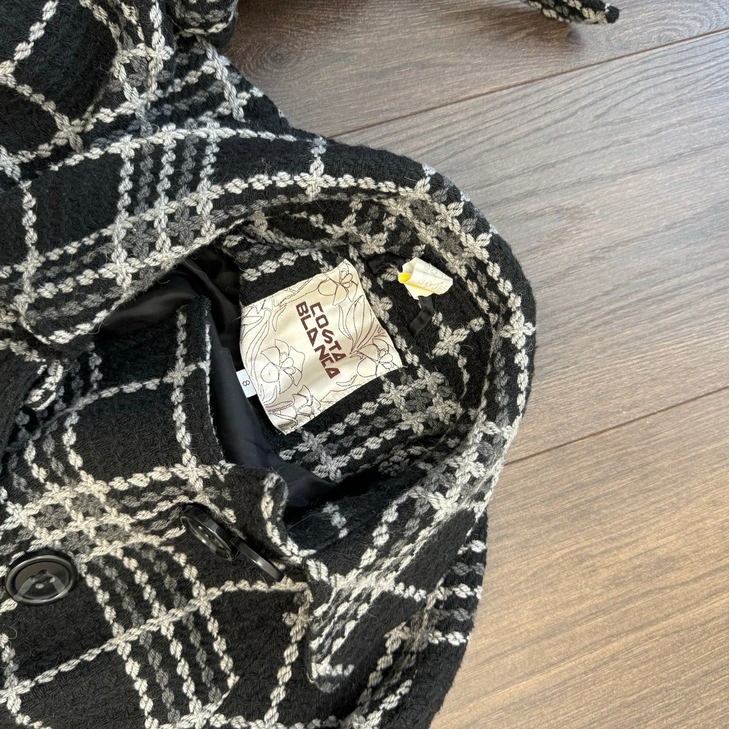 Vintage Plaid Textured Peacoat