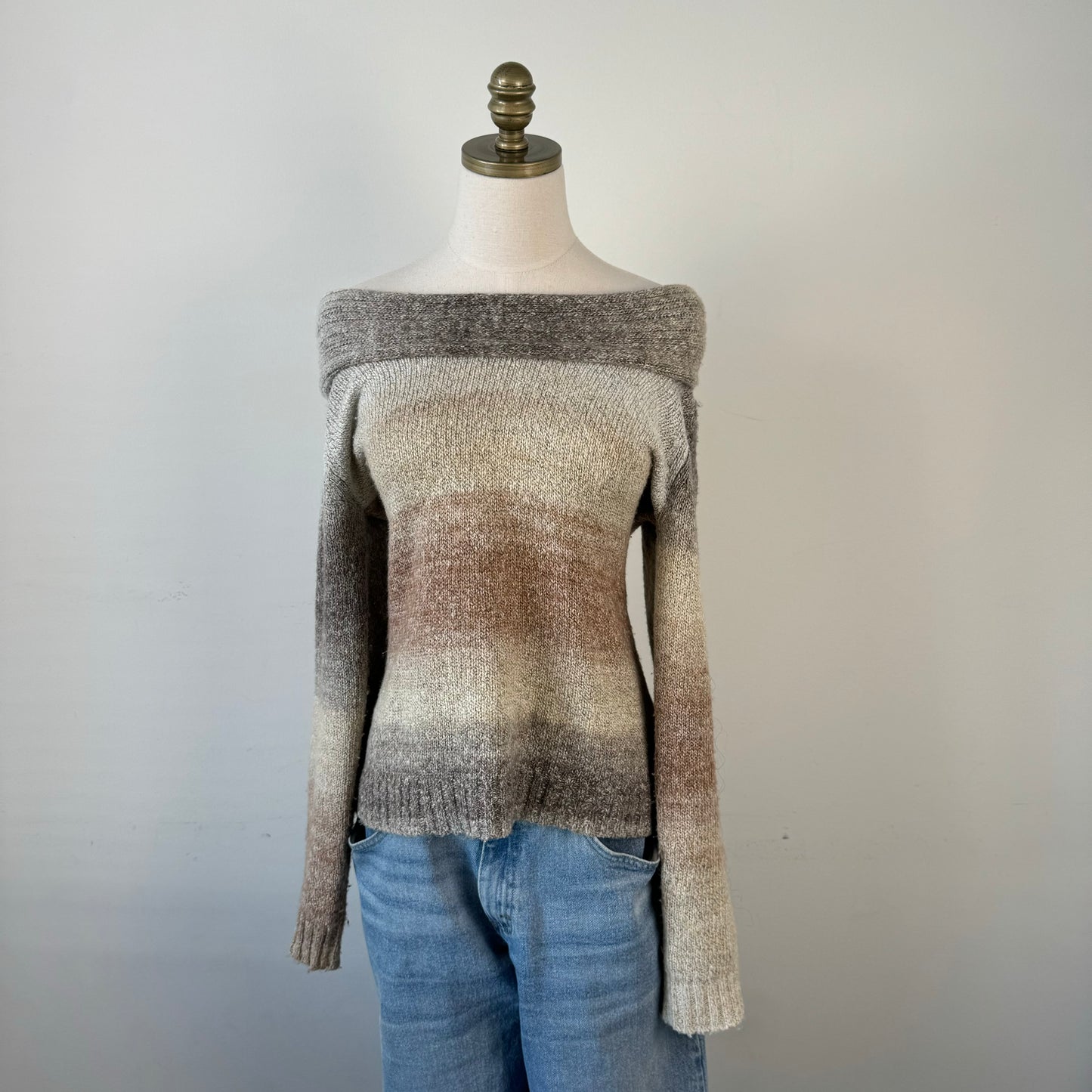 Gradient Off Shoulder Knit Sweater