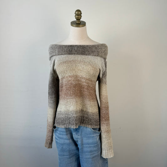 Gradient Off Shoulder Knit Sweater