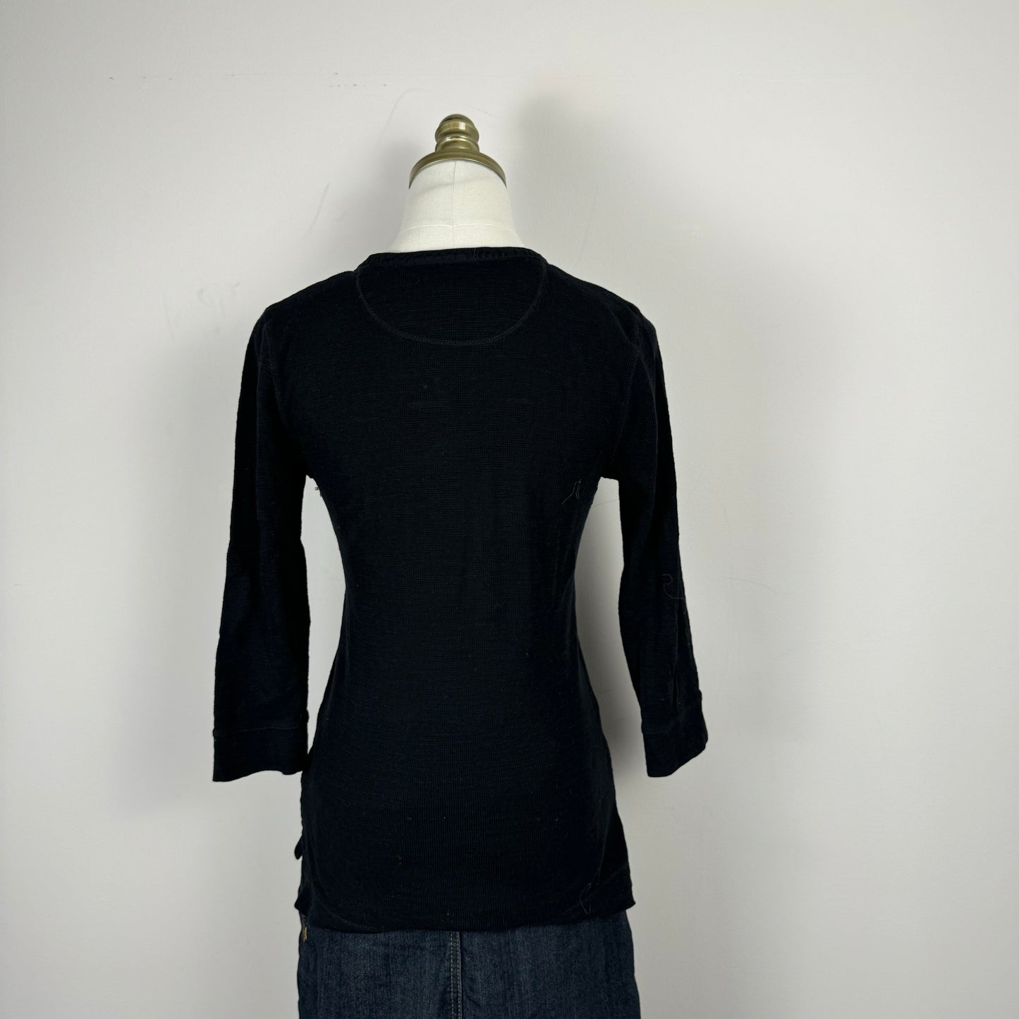 Ralph Lauren Black Waffle Knit Top