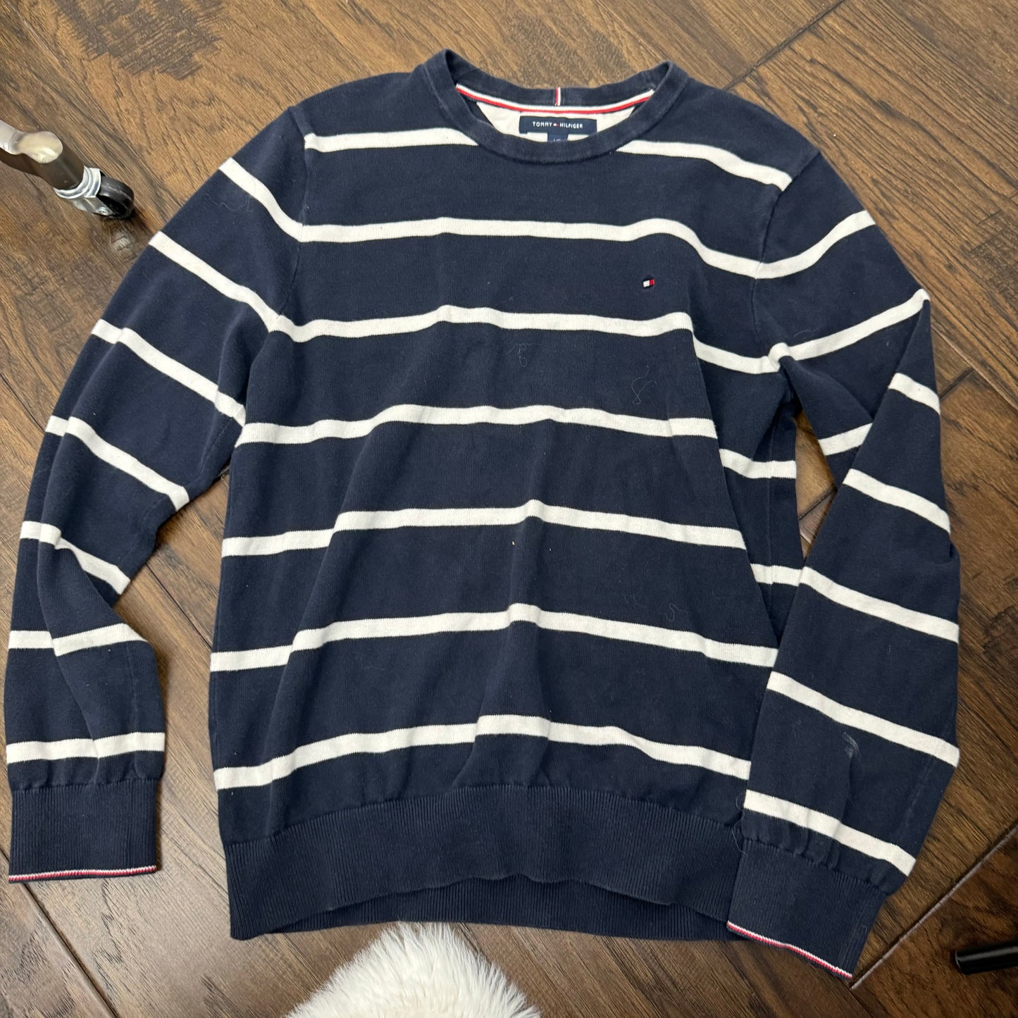 Tommy Striped Oversized Crewneck Sweater