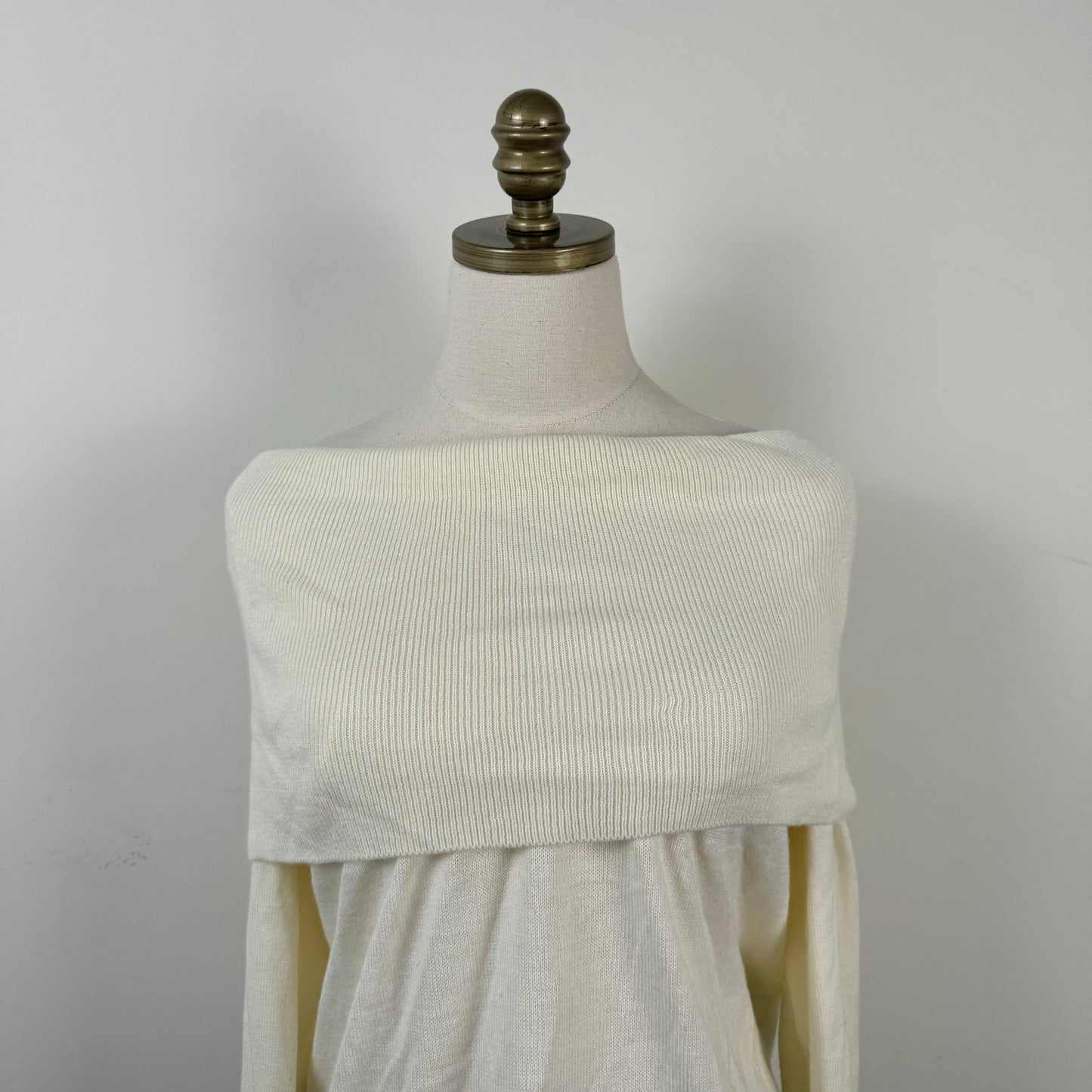 Cream Off Shoulder Sweater