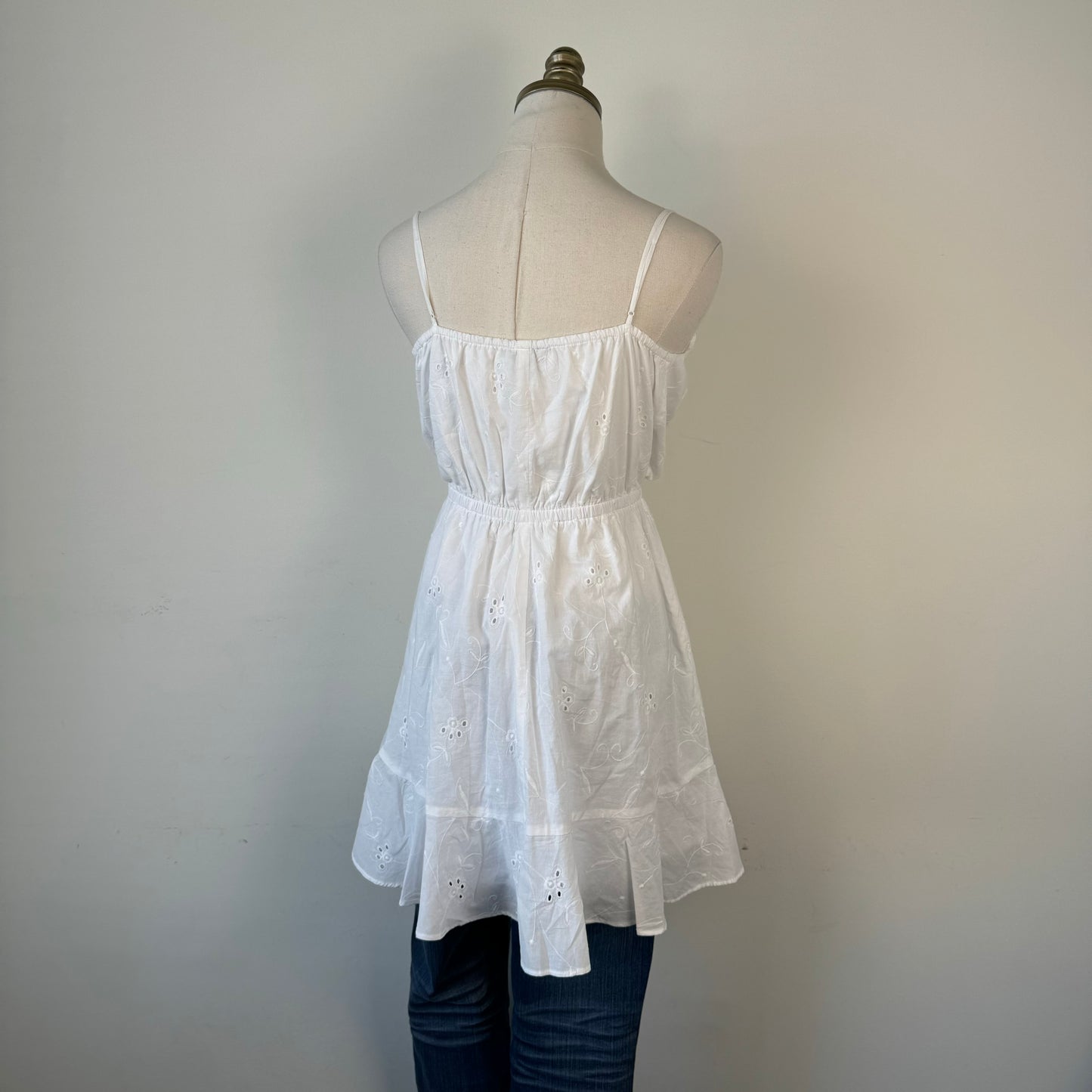 White Linen Babydoll Mini Dress