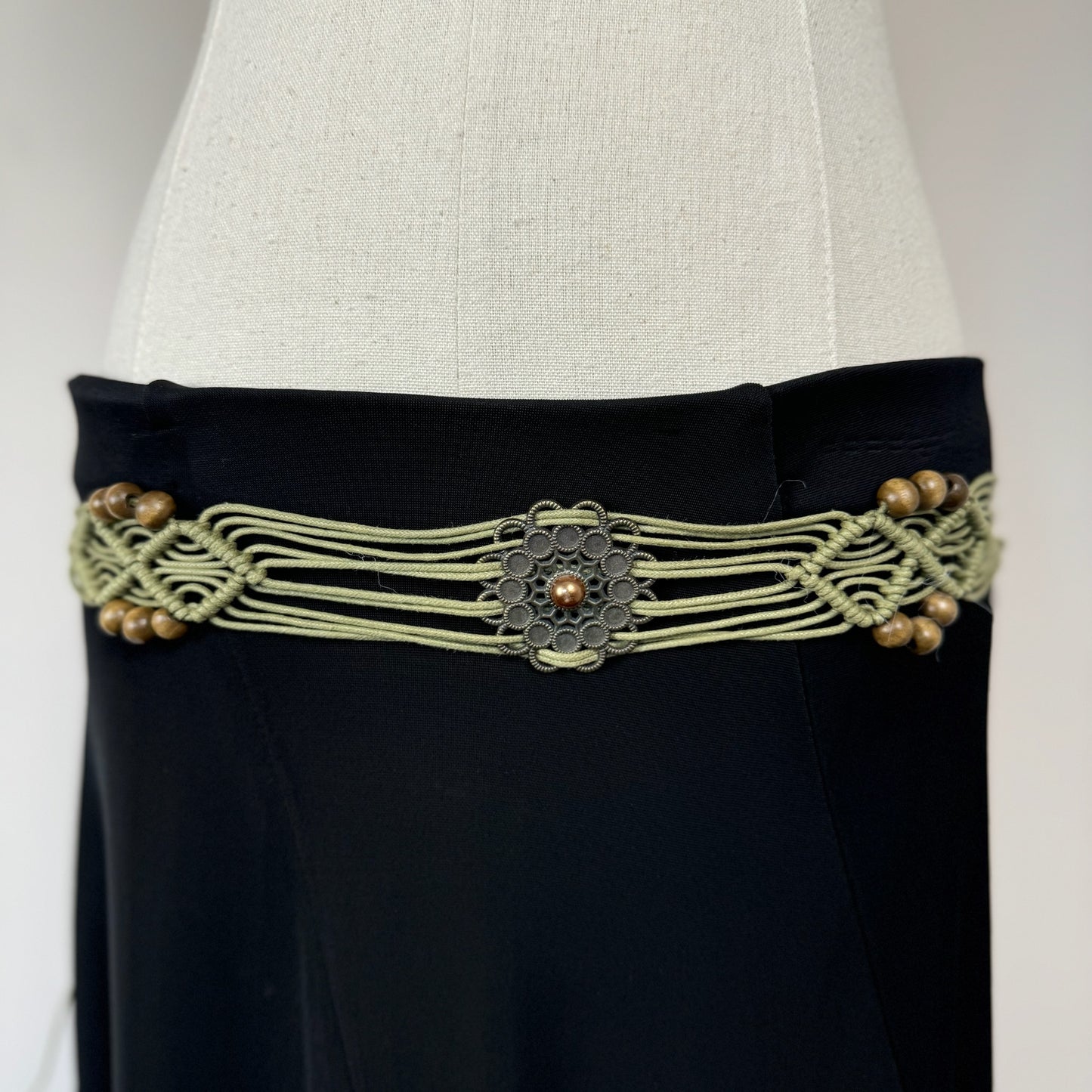 Boho Sage Green Tassle Belt