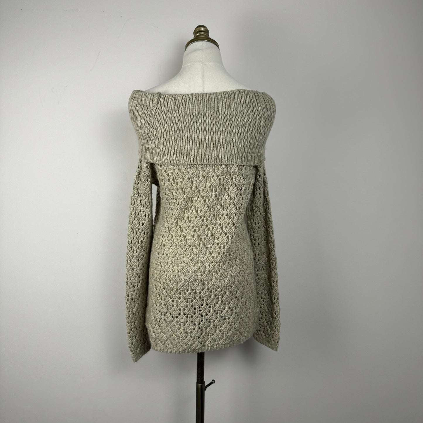 Vintage Beige Open Knit Sweater