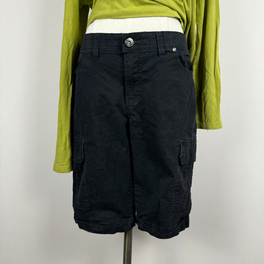 Black Cargo Bermuda Shorts