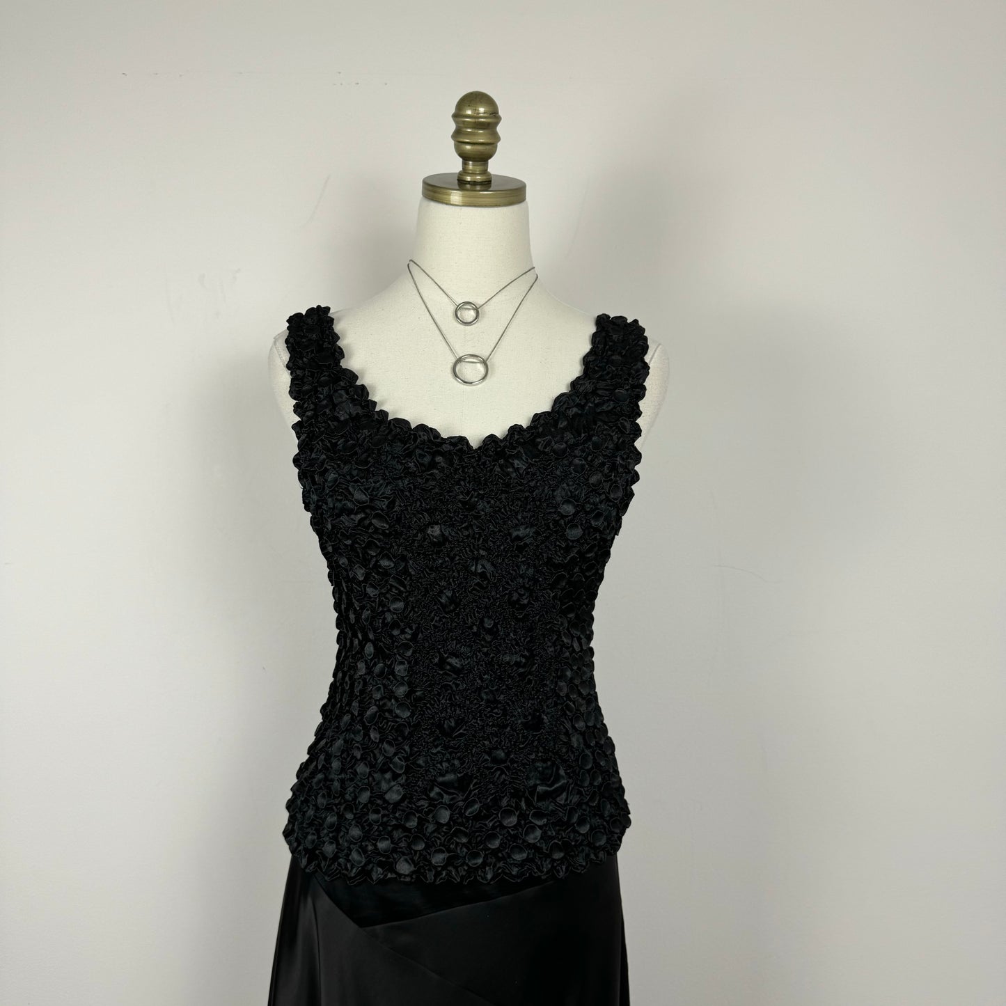 Vintage Black Textured Top