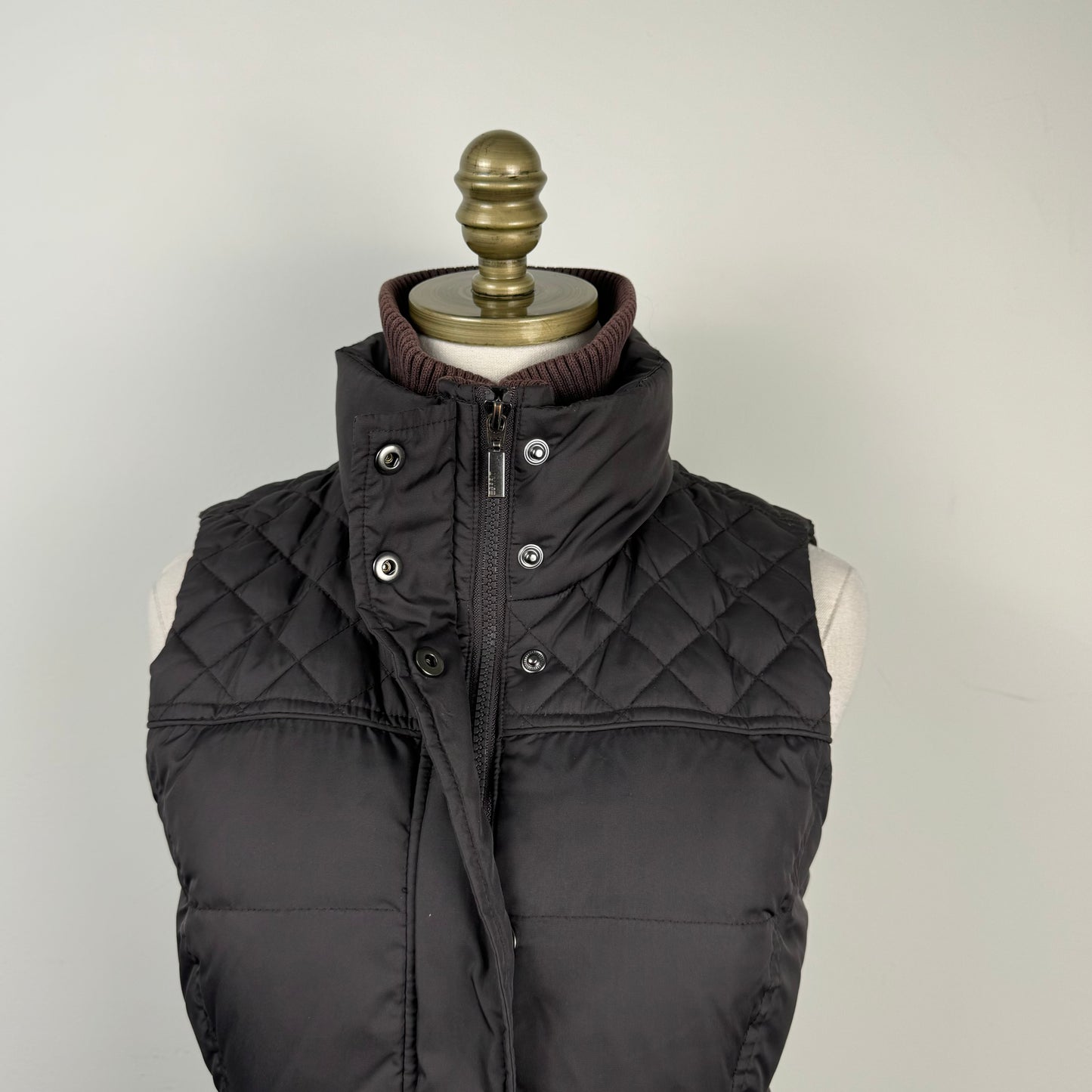 Esprit Brown Zip Up Fitted Puffer Vest