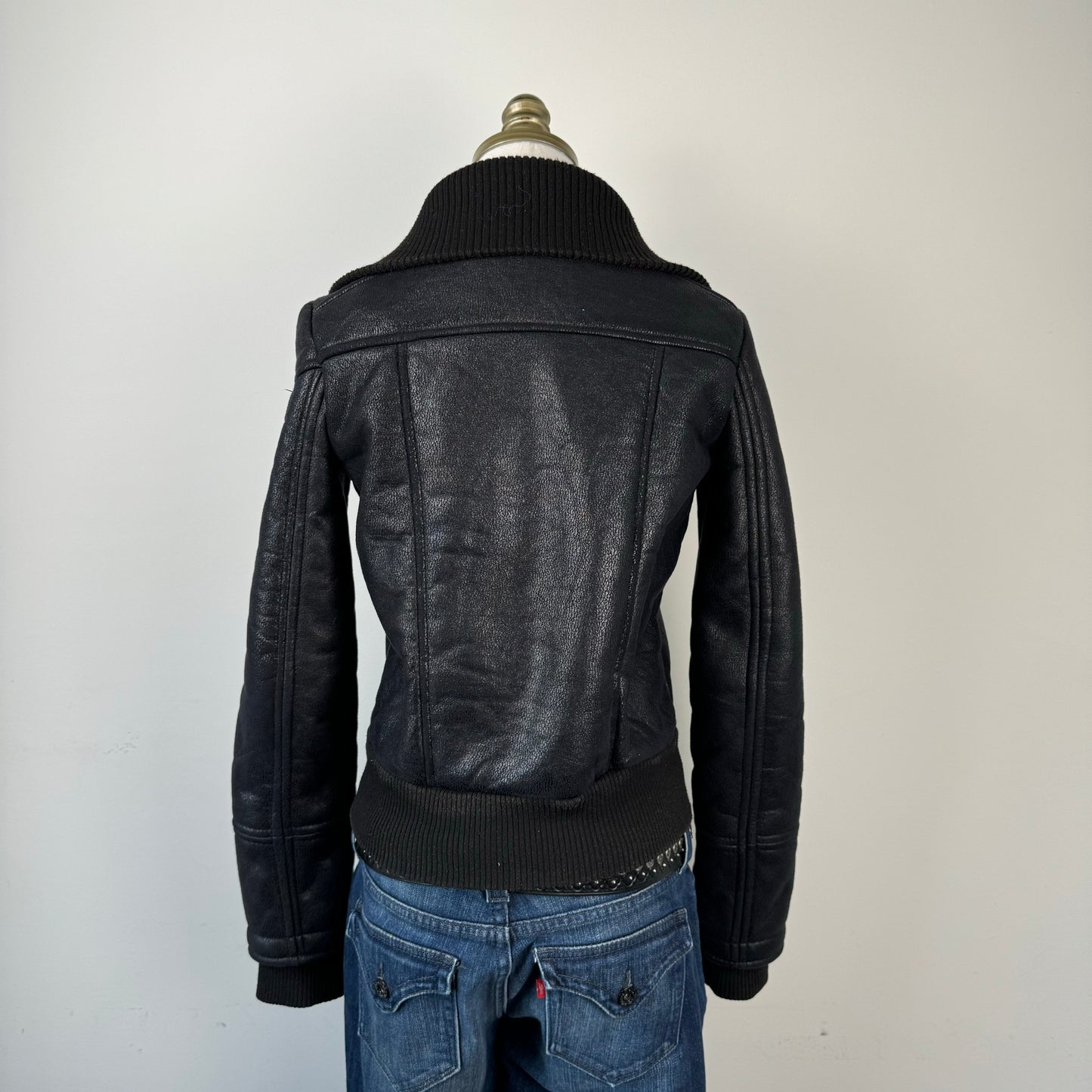 Fitted Faux Suede Jacket