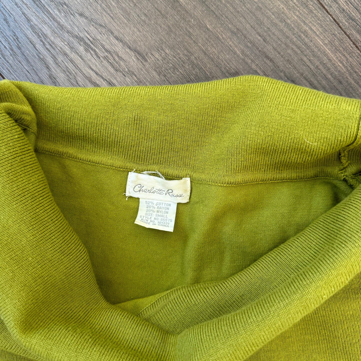 Charlotte Russe Green Off Shoulder Sweater