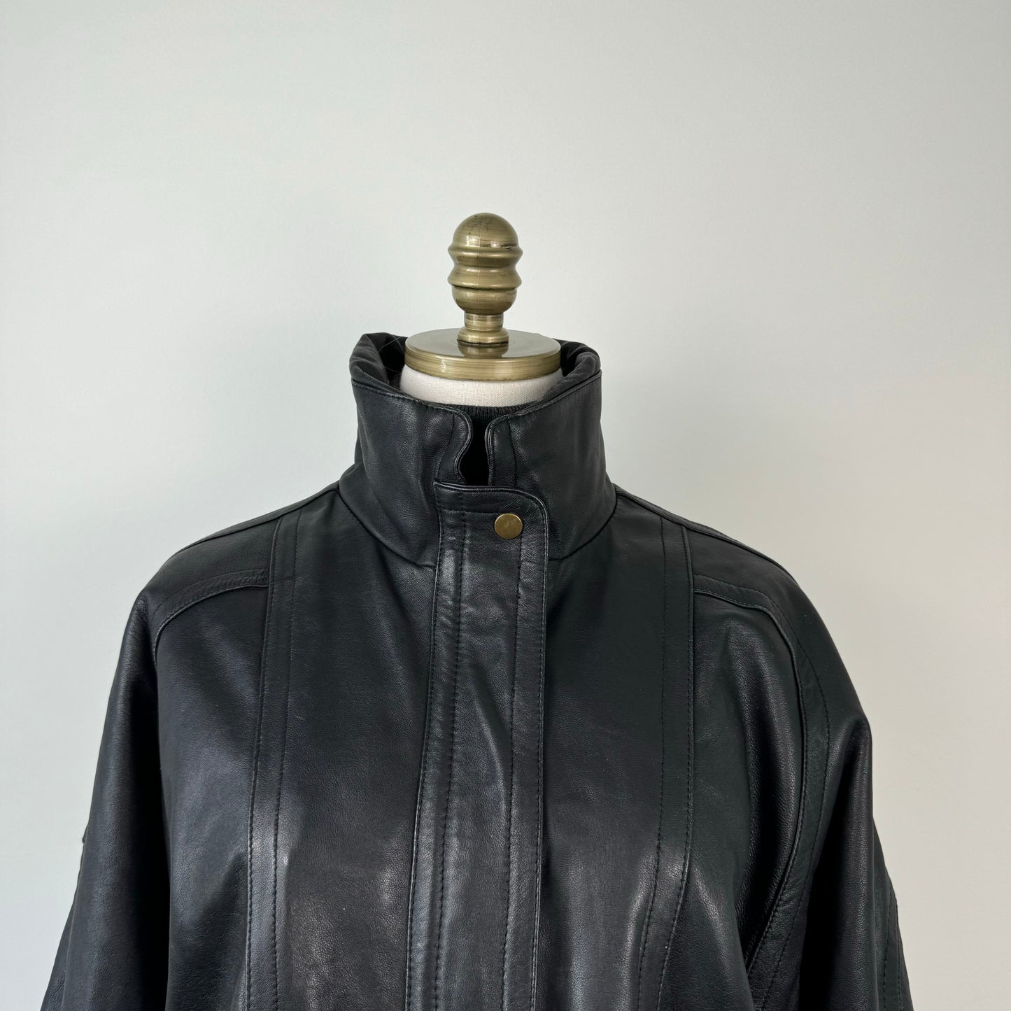 Black Genuine Leather Bomber Jacket