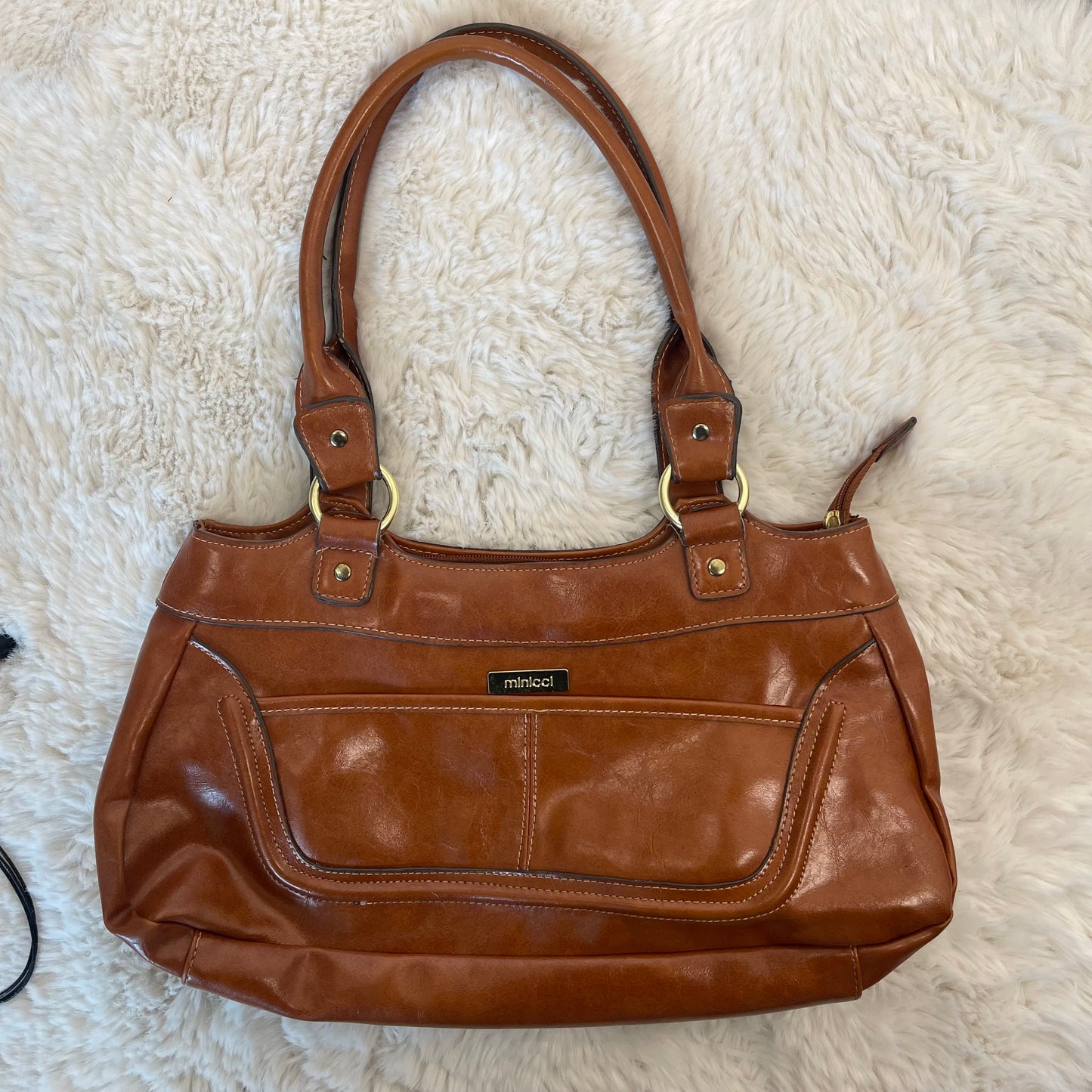 Vintage Tan Leather Shoulder Bag