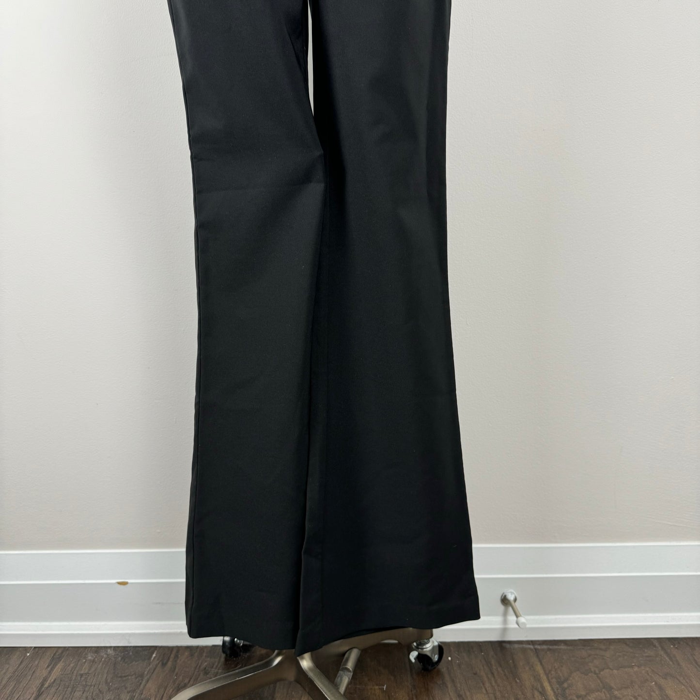 Black Flared Low Rise Office Siren Trousers