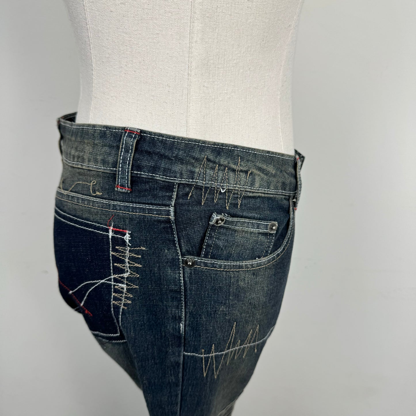 Bongo Low Rise Patchwork Jeans