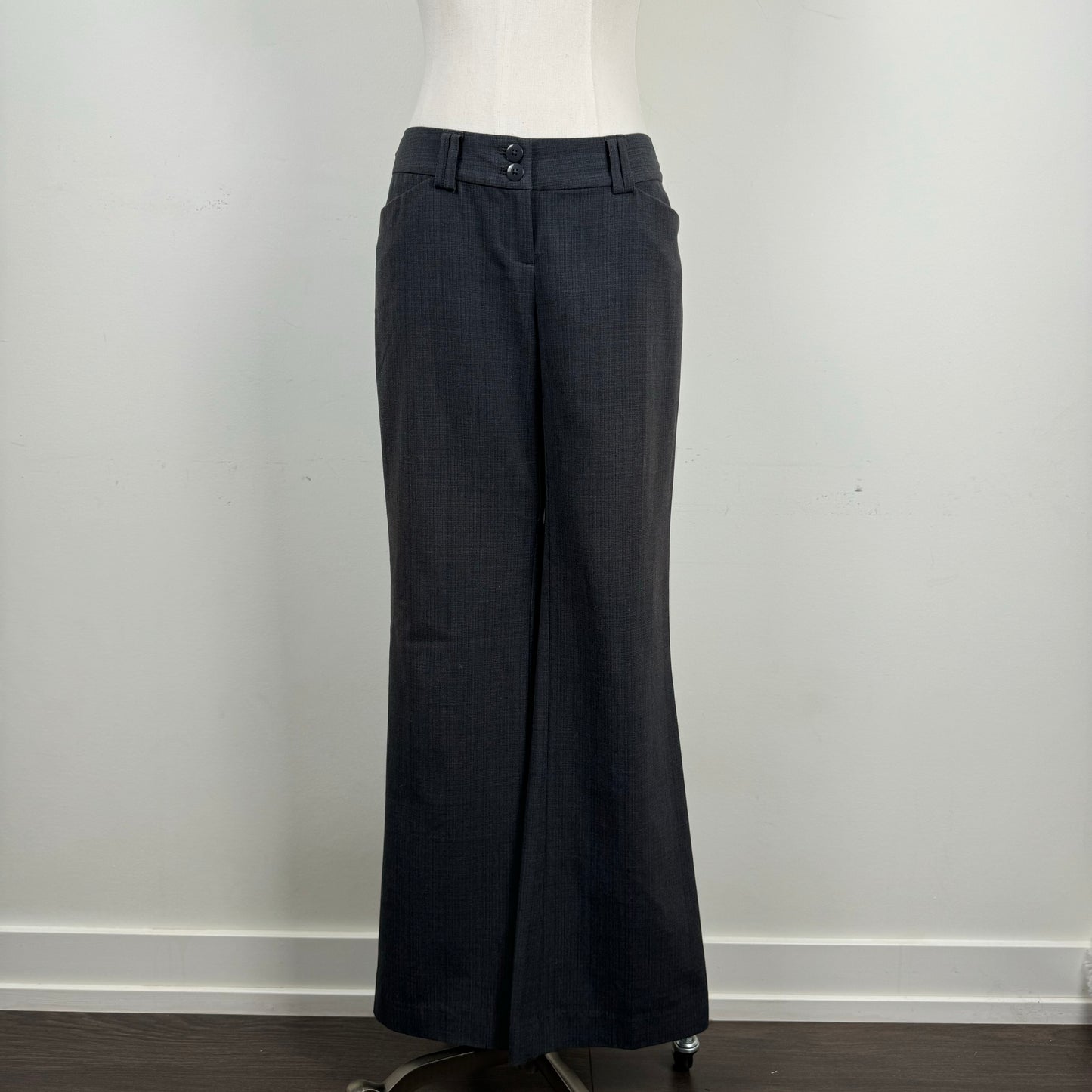 Grey Office Siren Low Rise Flared Trousers
