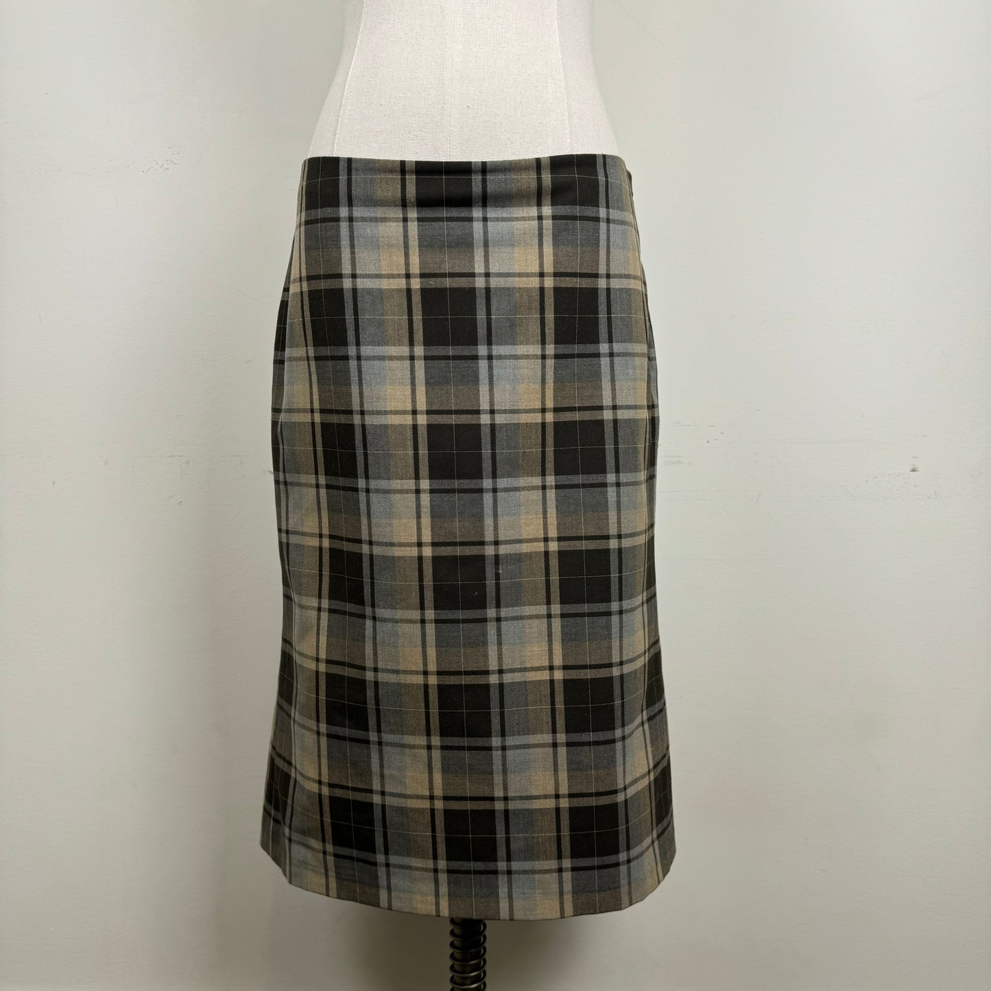 Vintage Plaid Midi Skirt