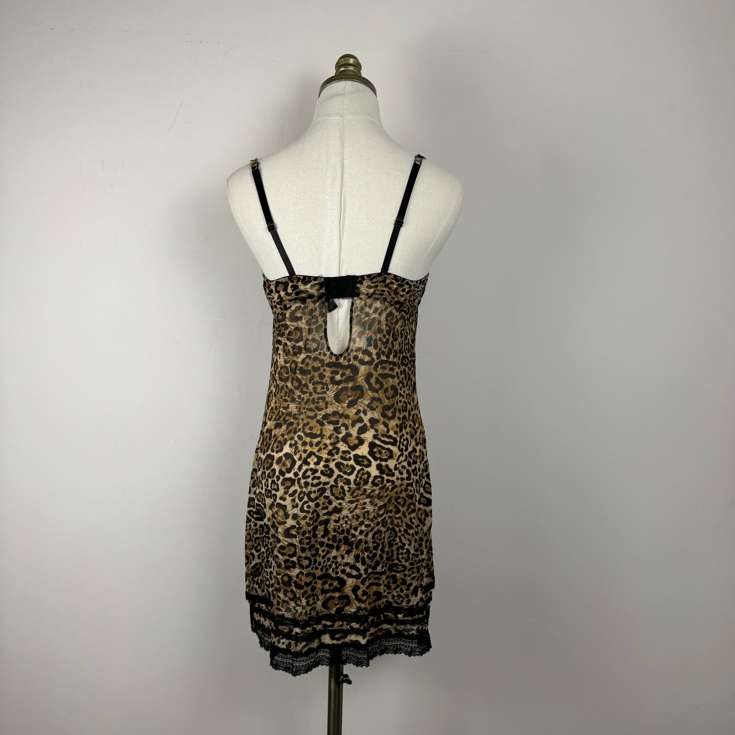 Leopard Print Babydoll Mesh Slip