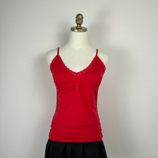 Red Lace Trim Cami