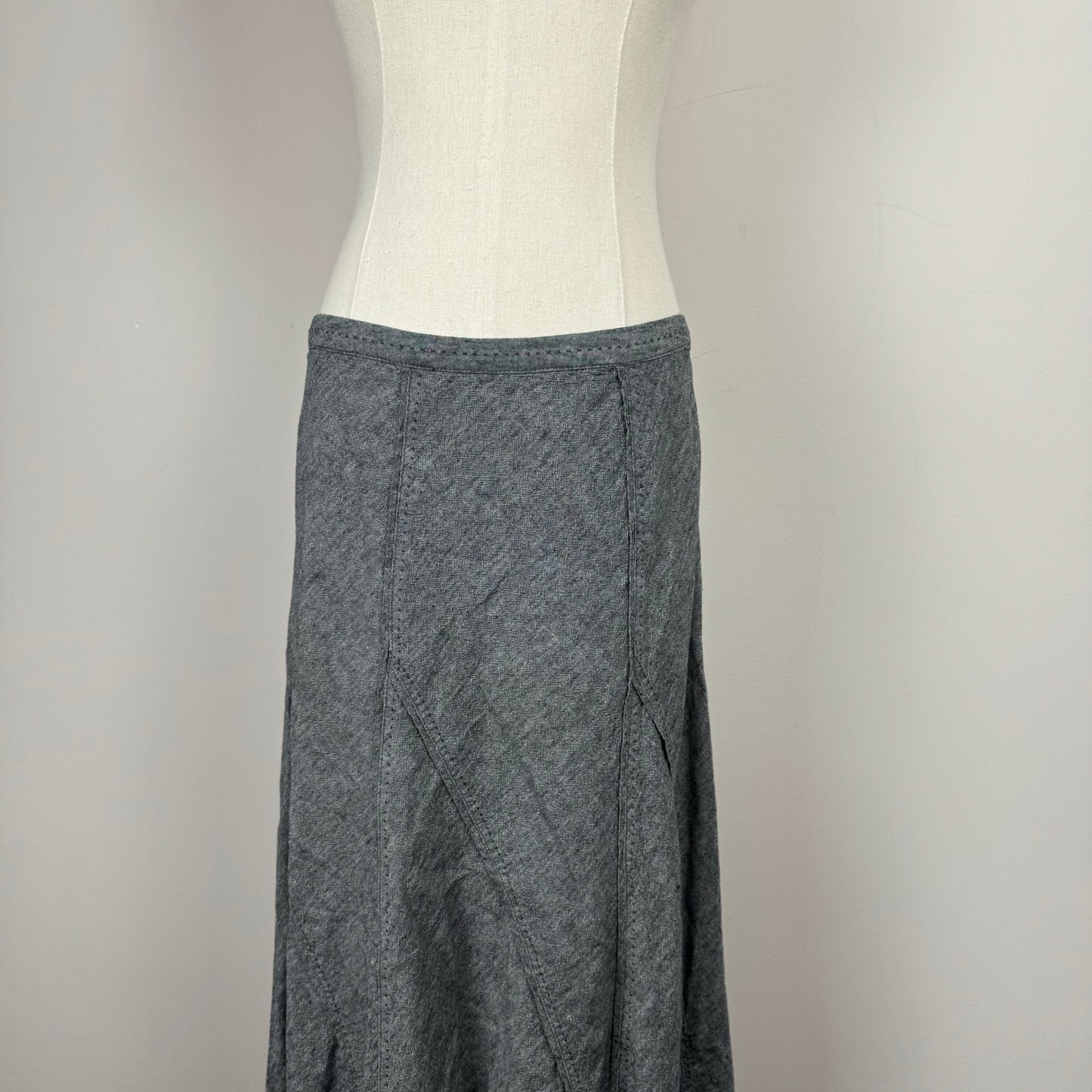 Charcoal Grey Relaxed Pleated Maxi Skirt