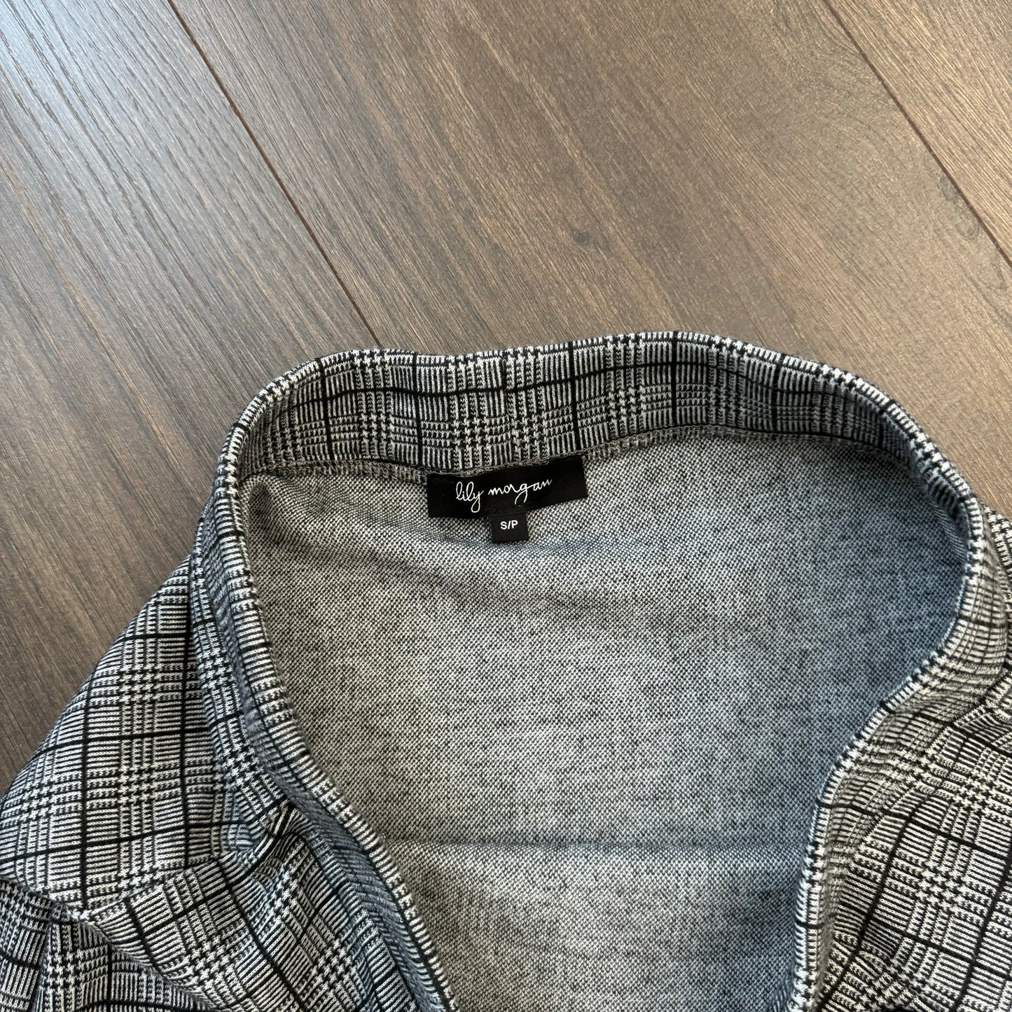 Grey Plaid Midi Skirt
