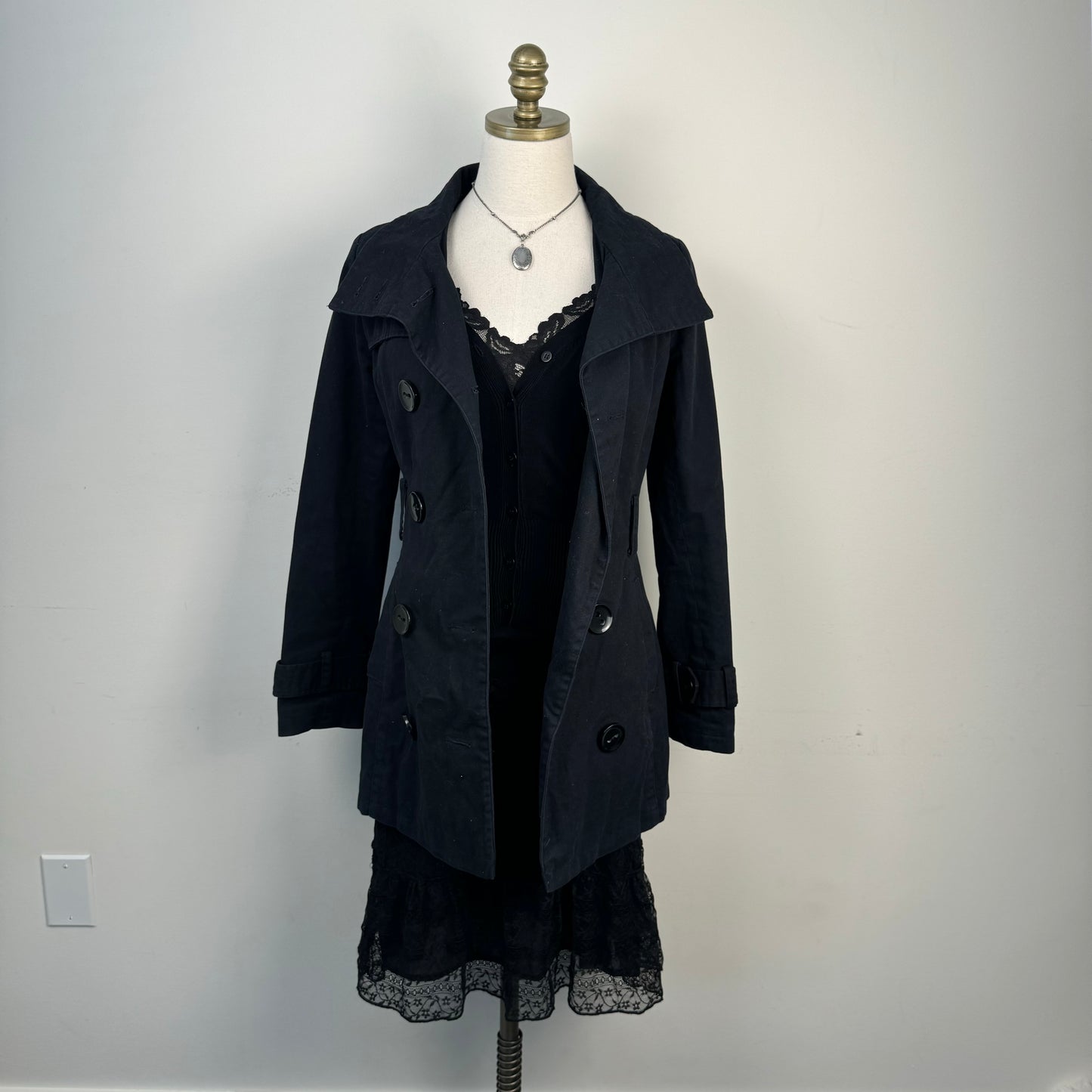 Vintage Fitted Black Button Up Cardigan