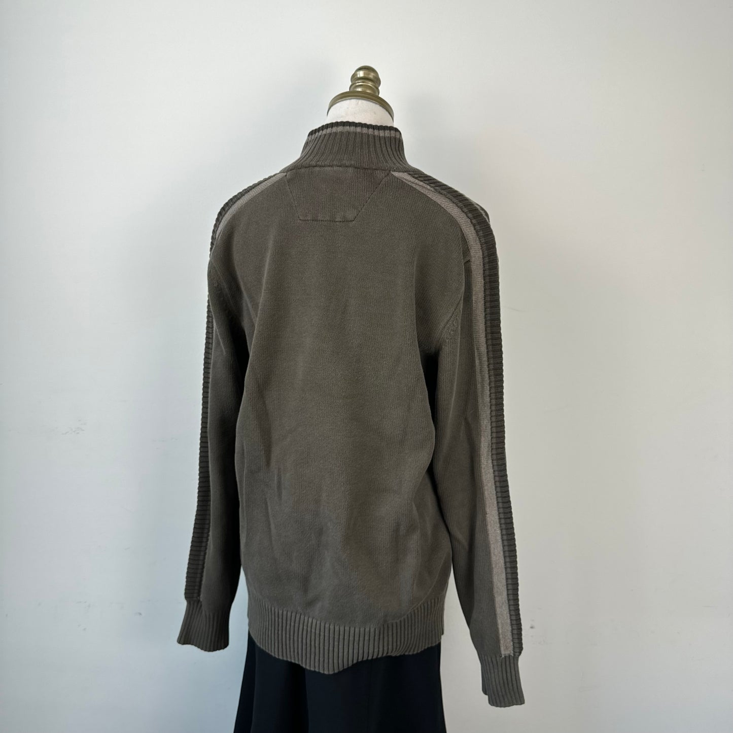 Vintage Oversized Khaki Quarter Zip Sweater