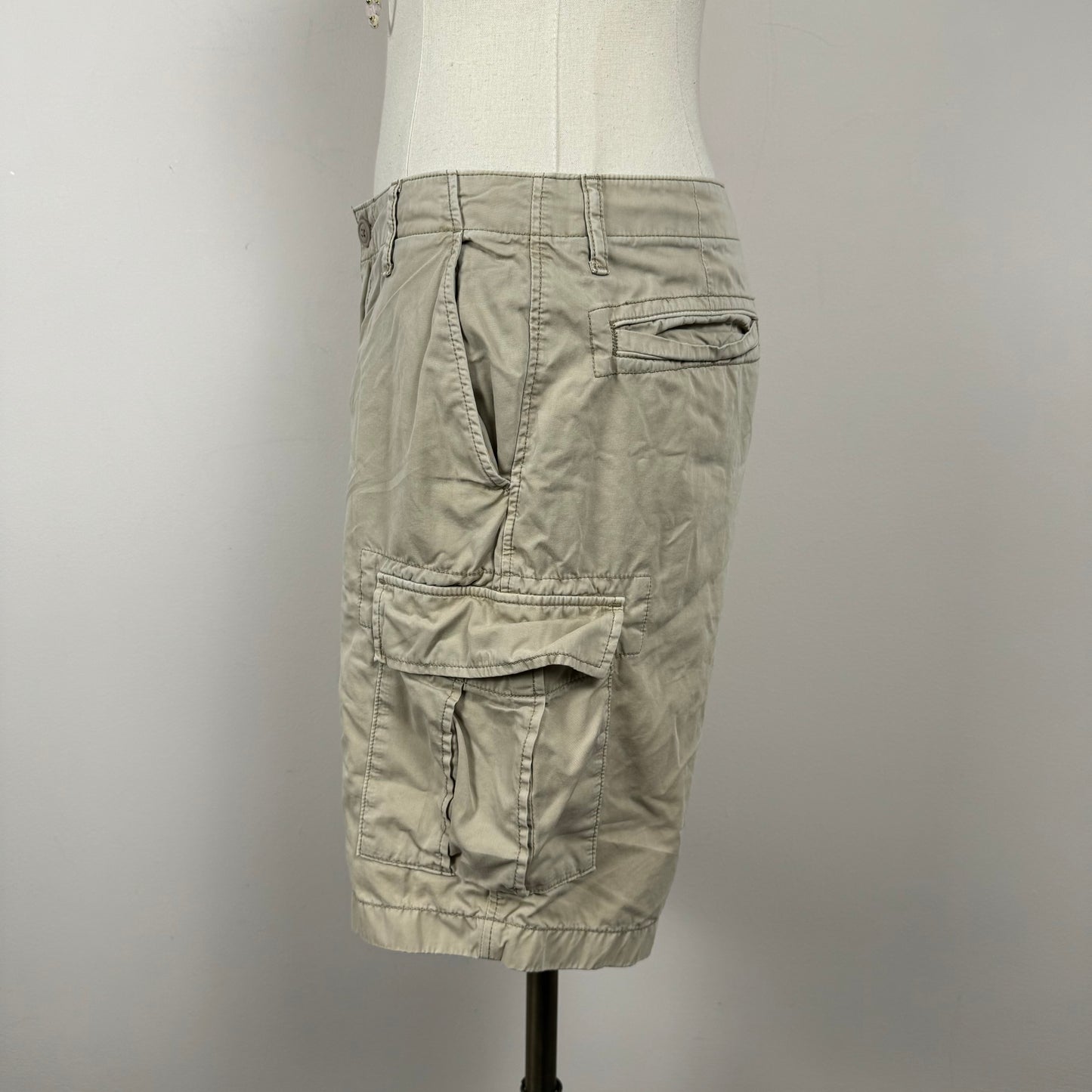 Beige Cargo Bermuda Shorts