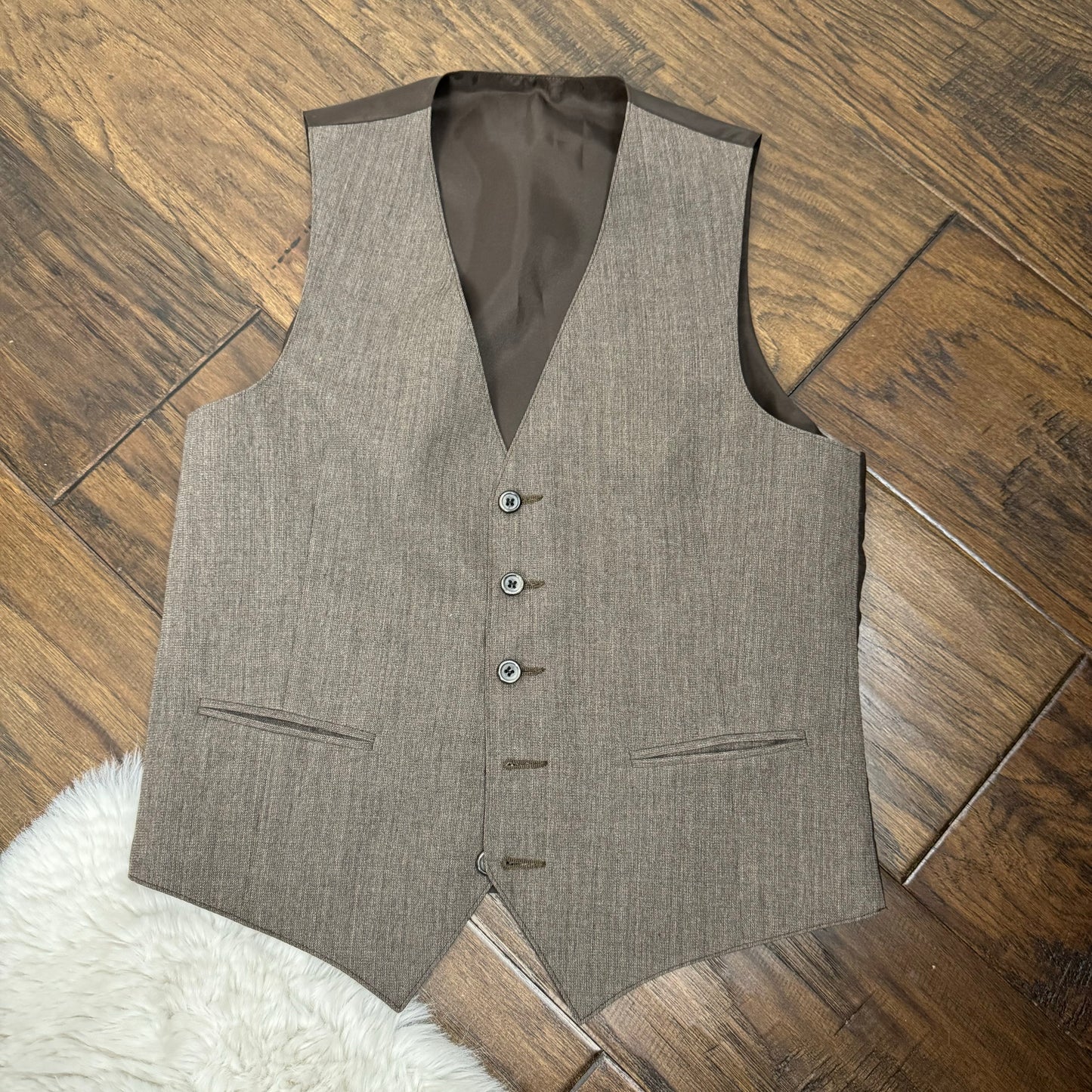 Brown Button Up Vest