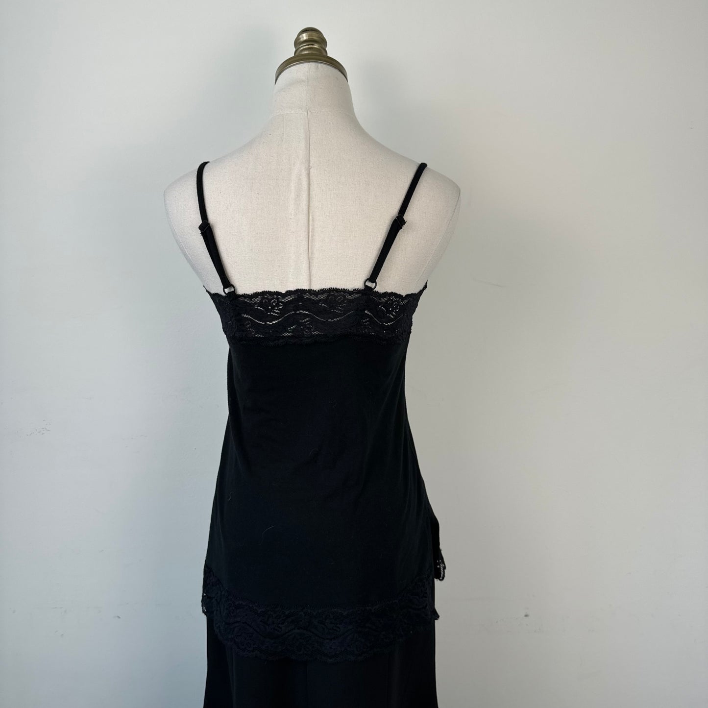 Black Lace Trim Cami Top