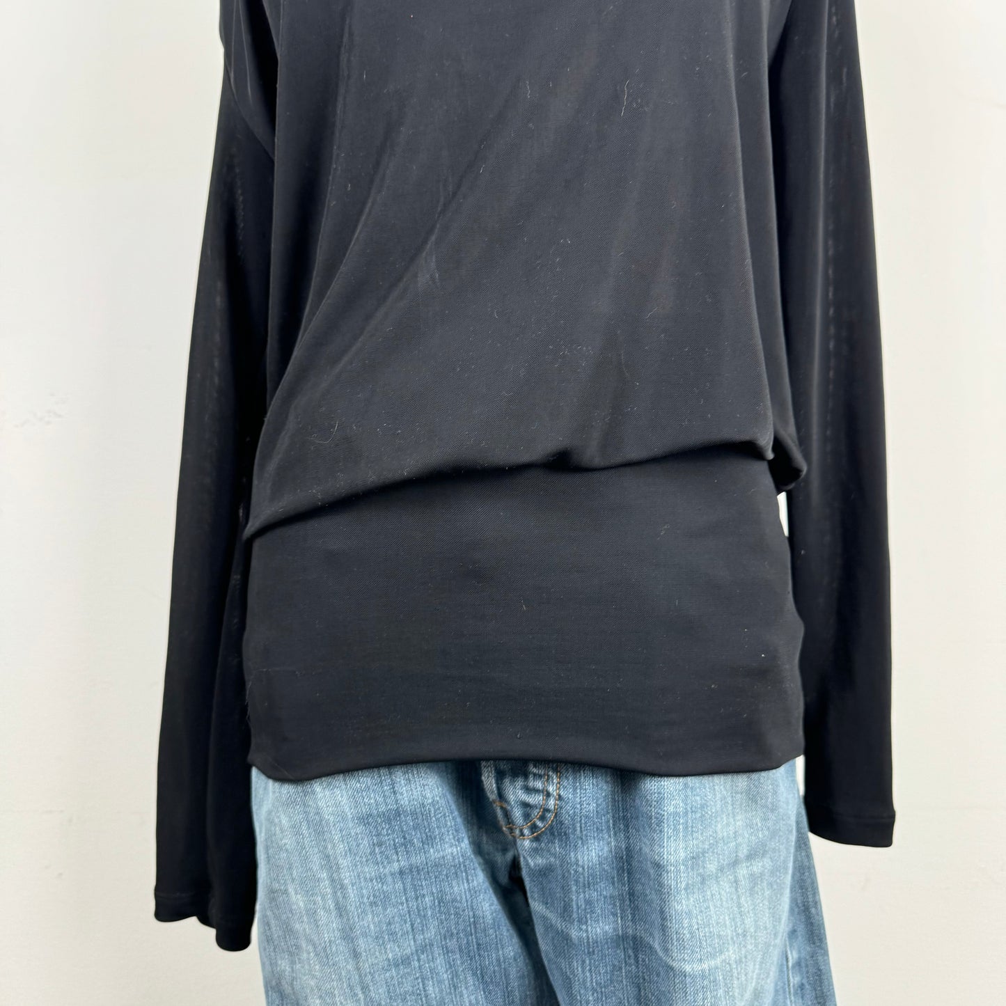 Off Shoulder Black Draped Top