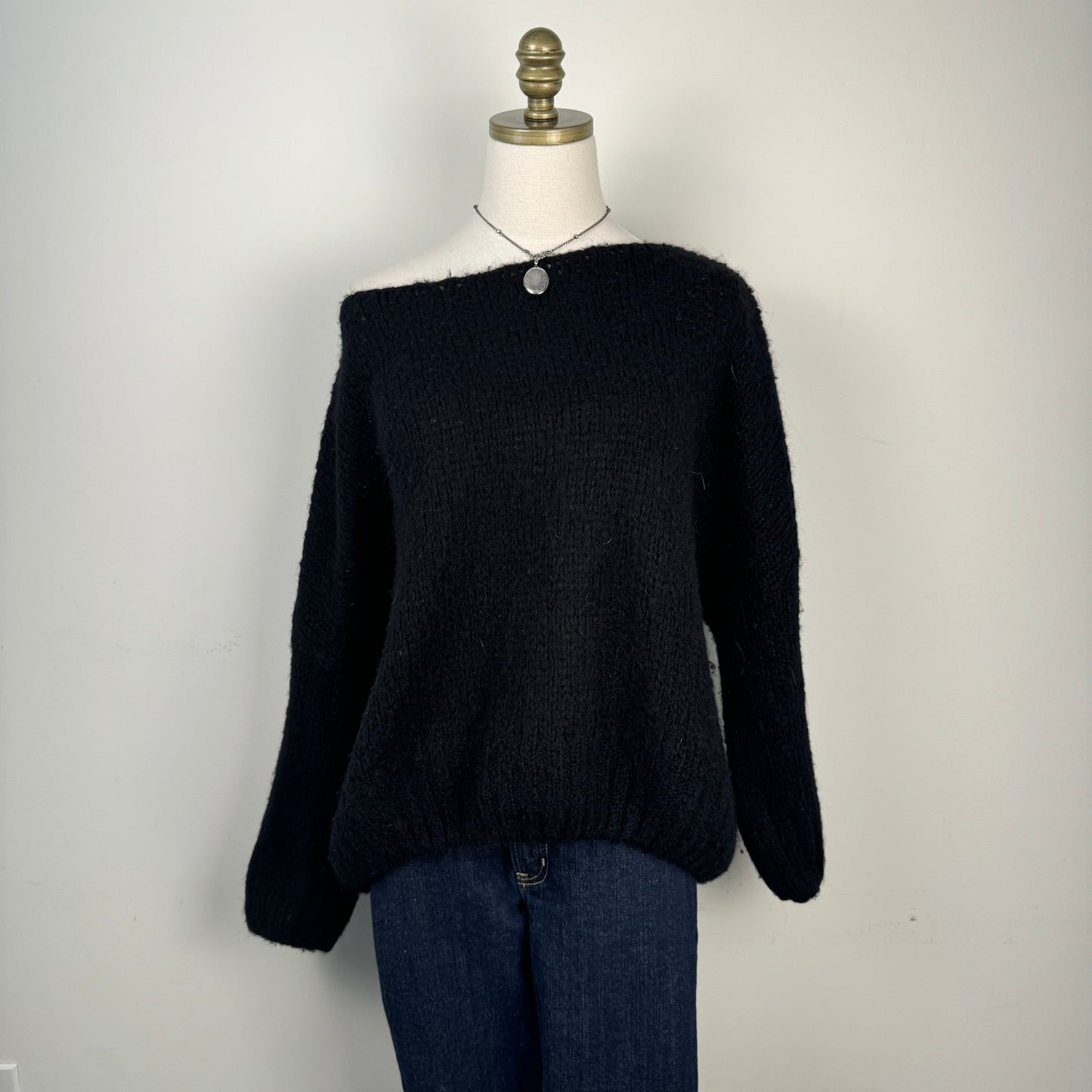 Black Off Shoulder Sweater