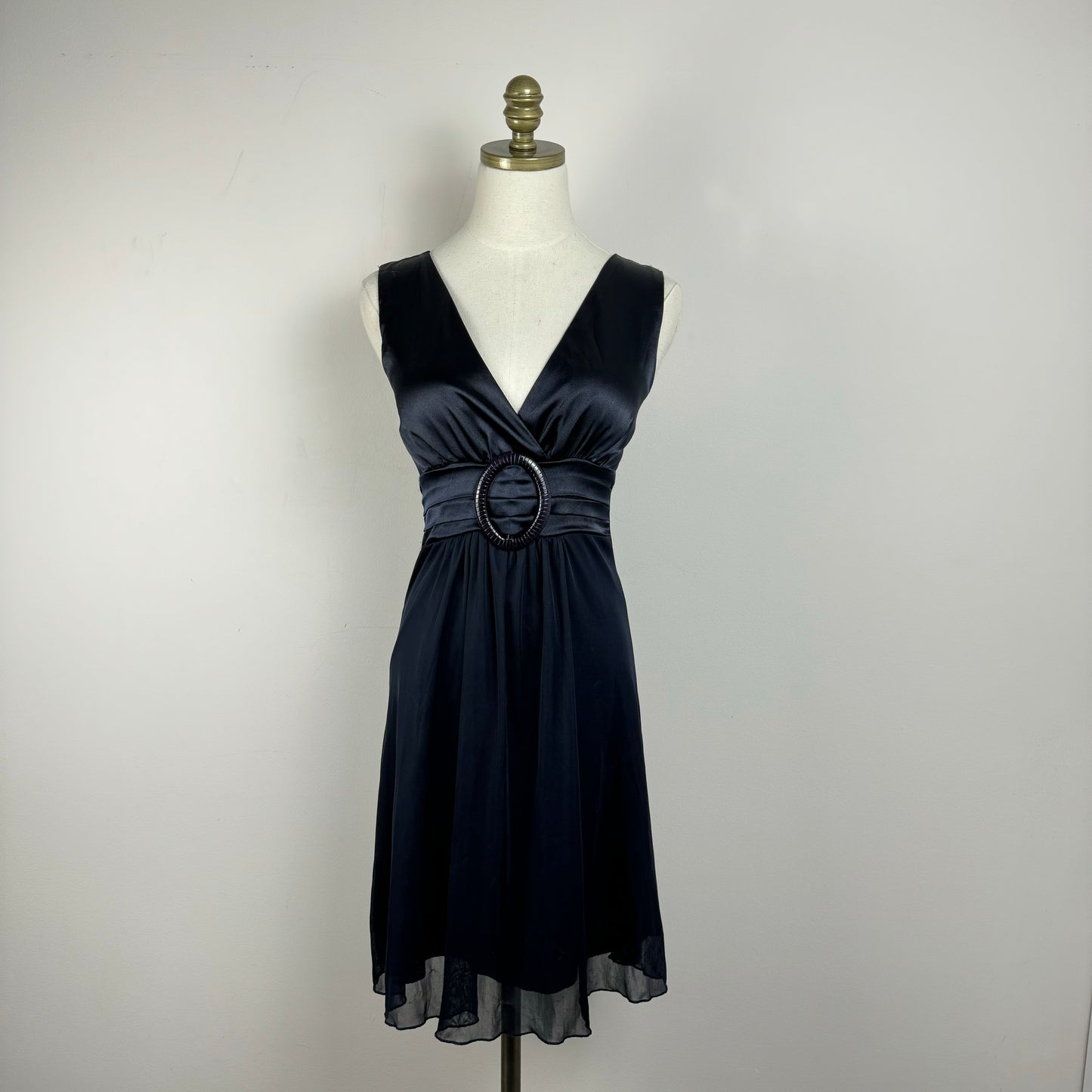 Vintage Babydoll Navy Mesh Mini Dress