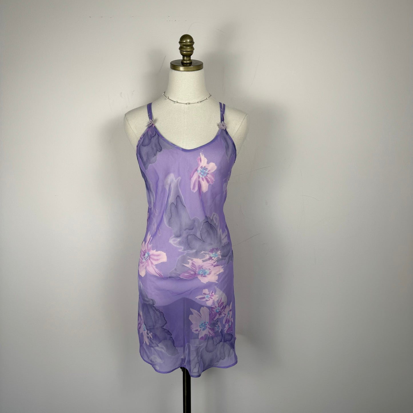 Vintage Sheer Violet Chiffon Slip Dress