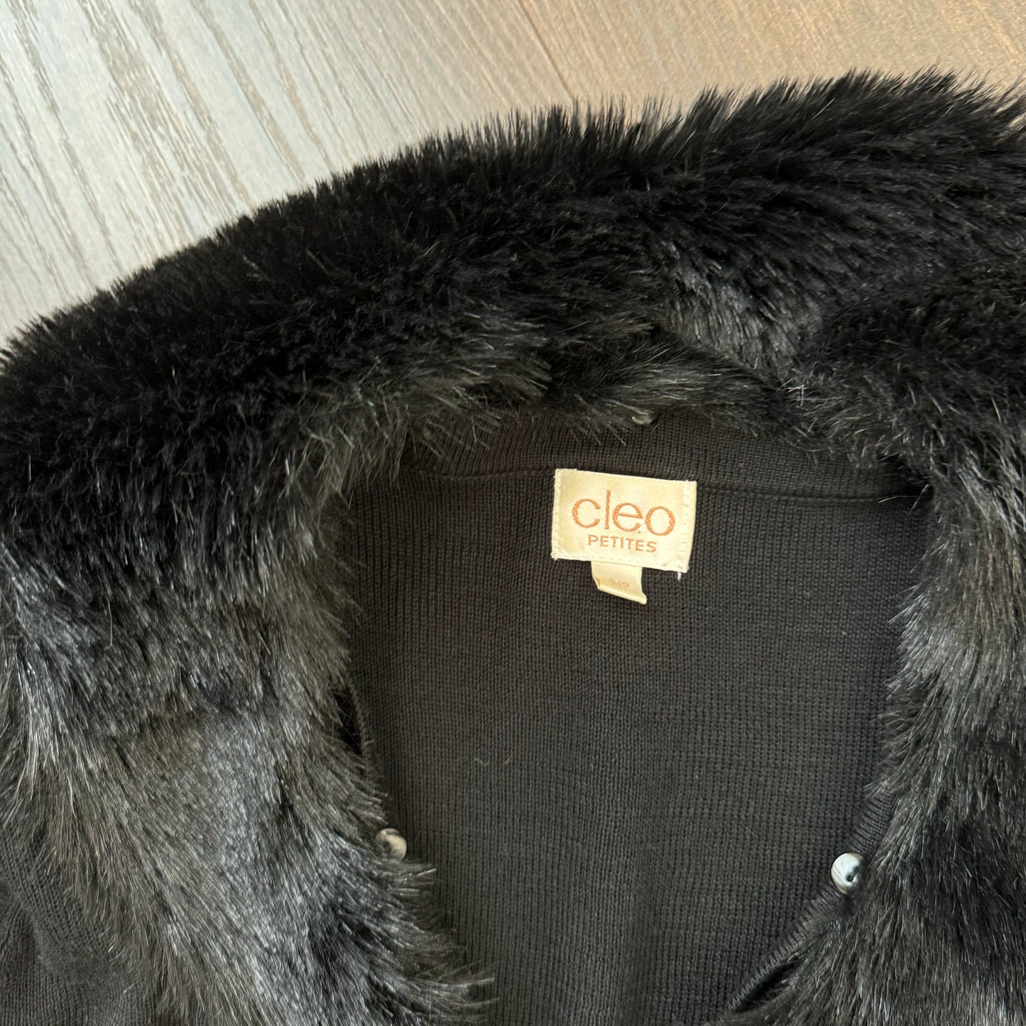 Vintage Fur Trim Button Up Cardigan